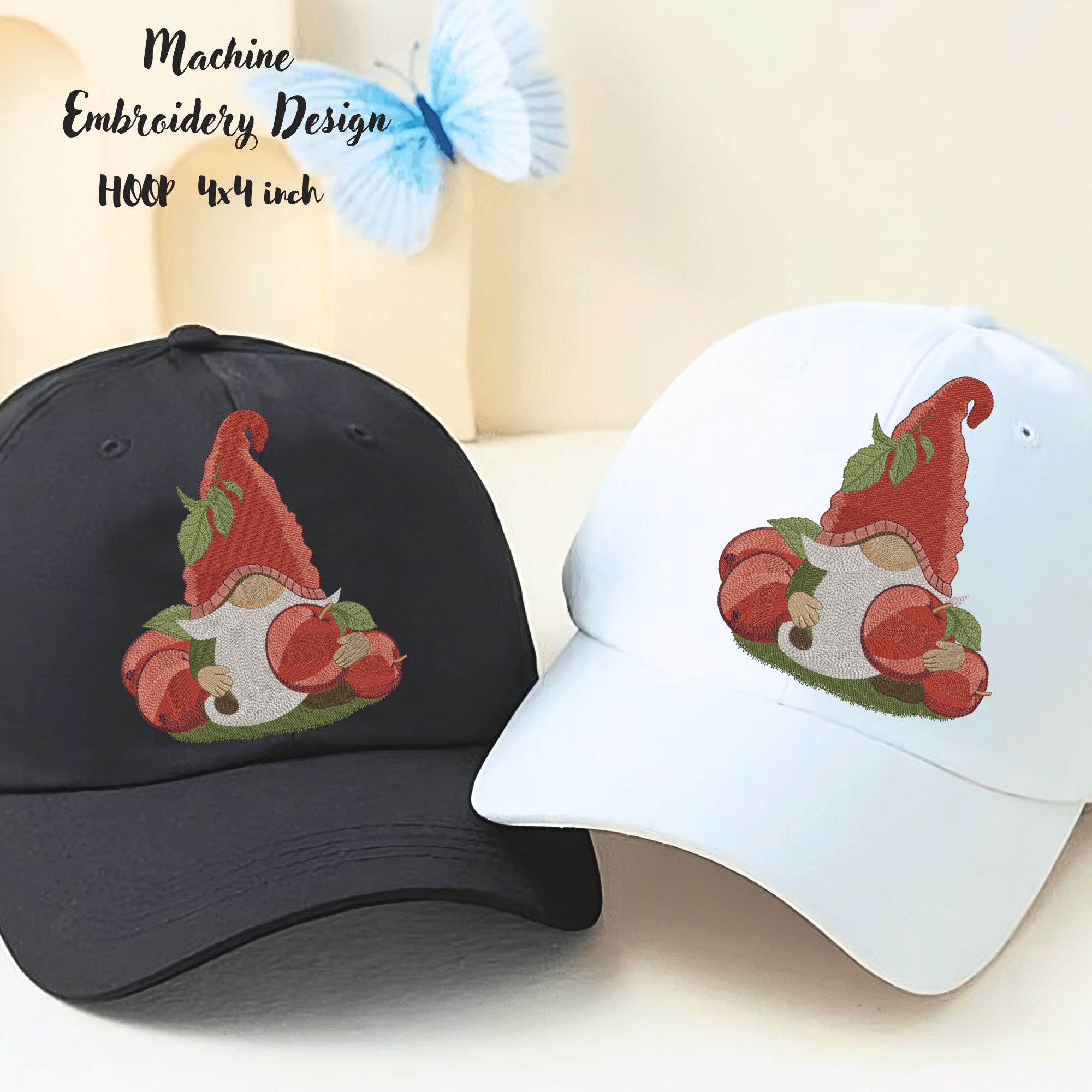 Hoops 4x4 Cute Summer Apple Gnome-11