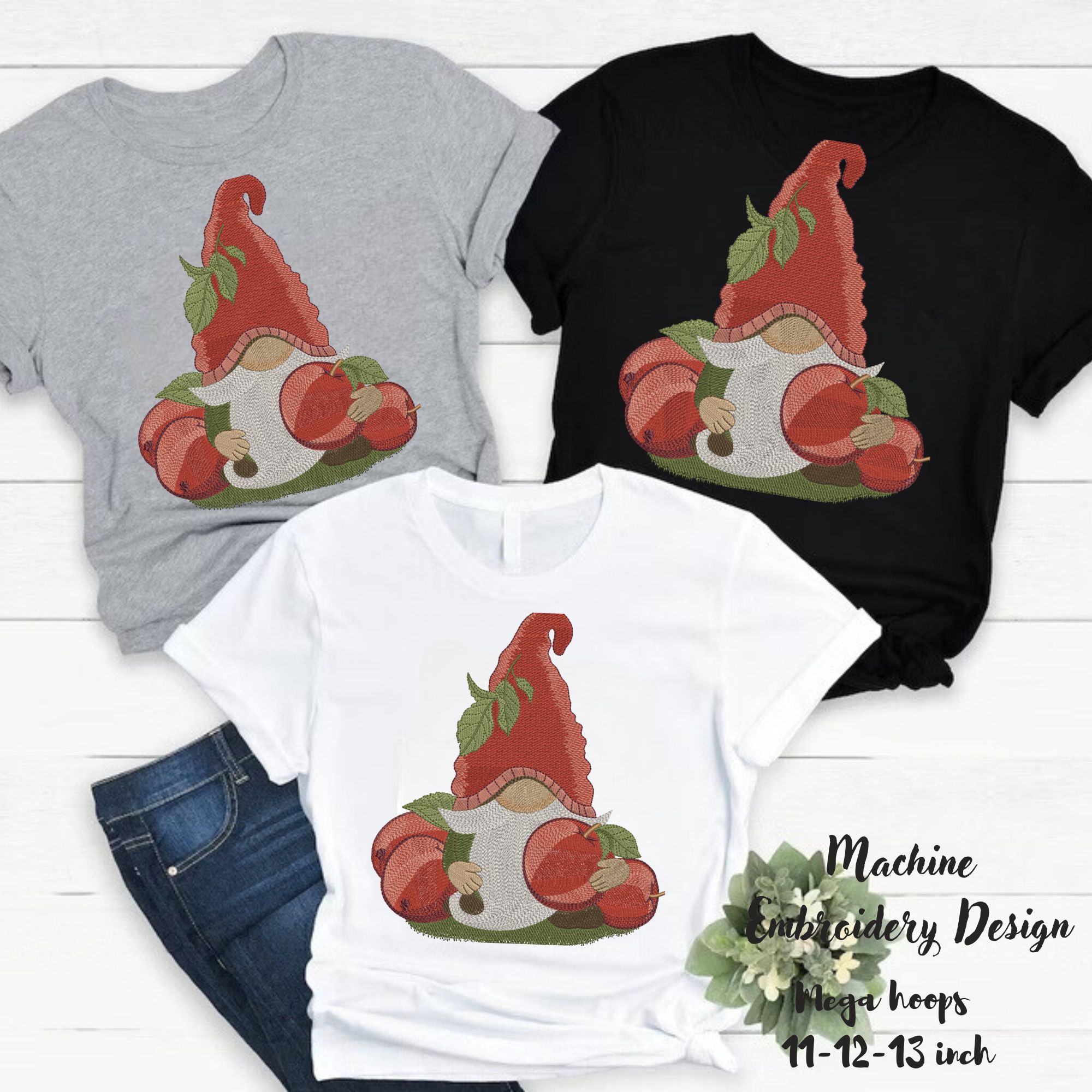 Large hoops Cute Summer Apple Gnome-3