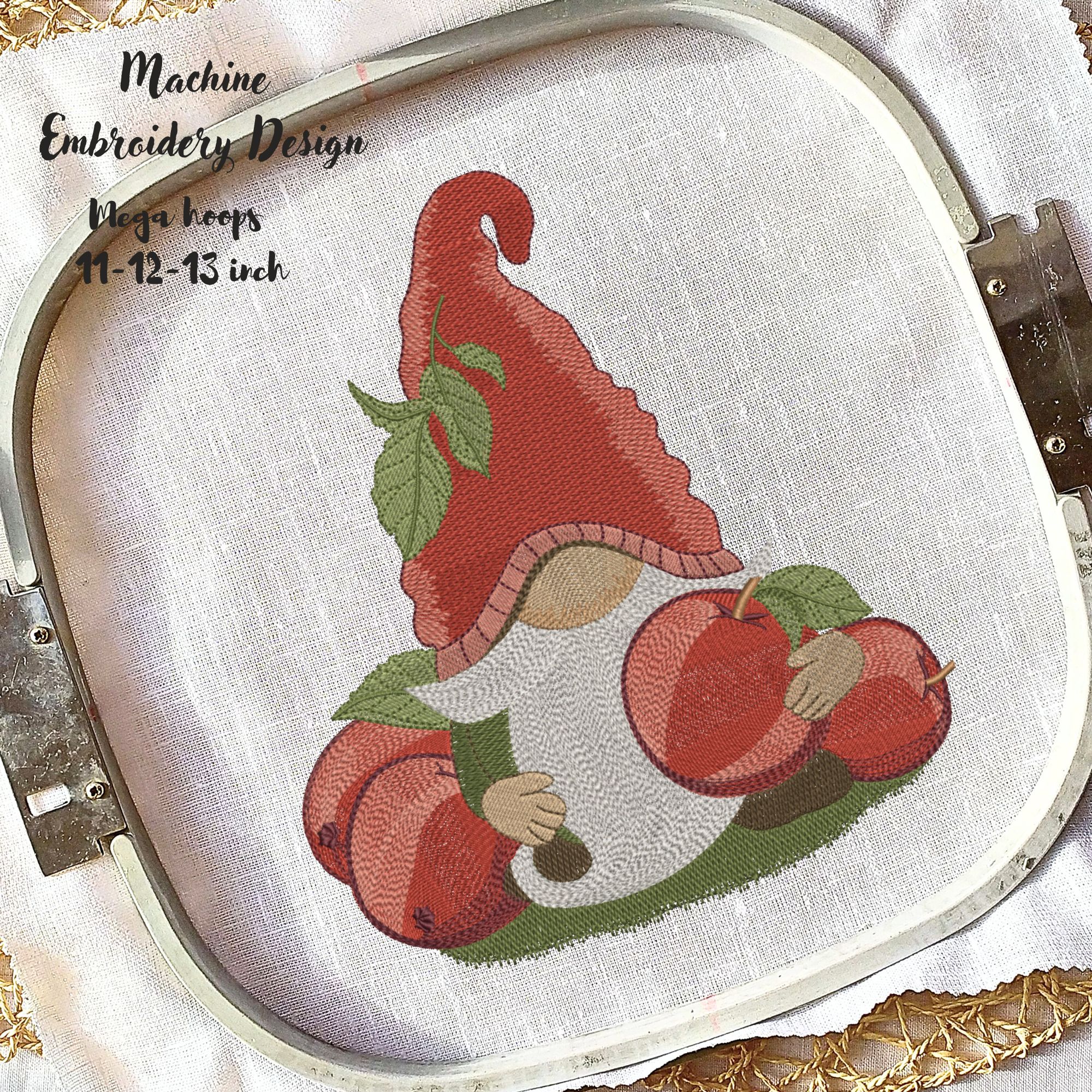 Large hoops Cute Summer Apple Gnome-4