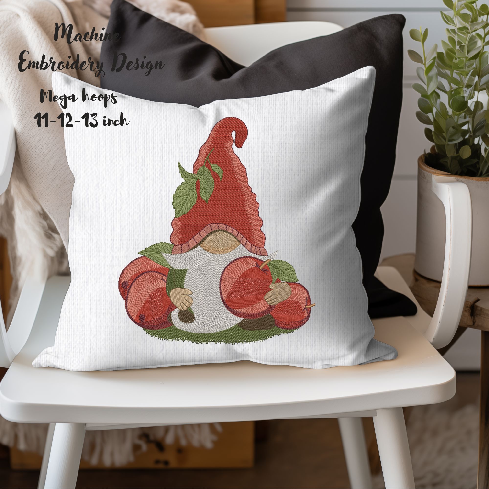 Large hoops Cute Summer Apple Gnome-7