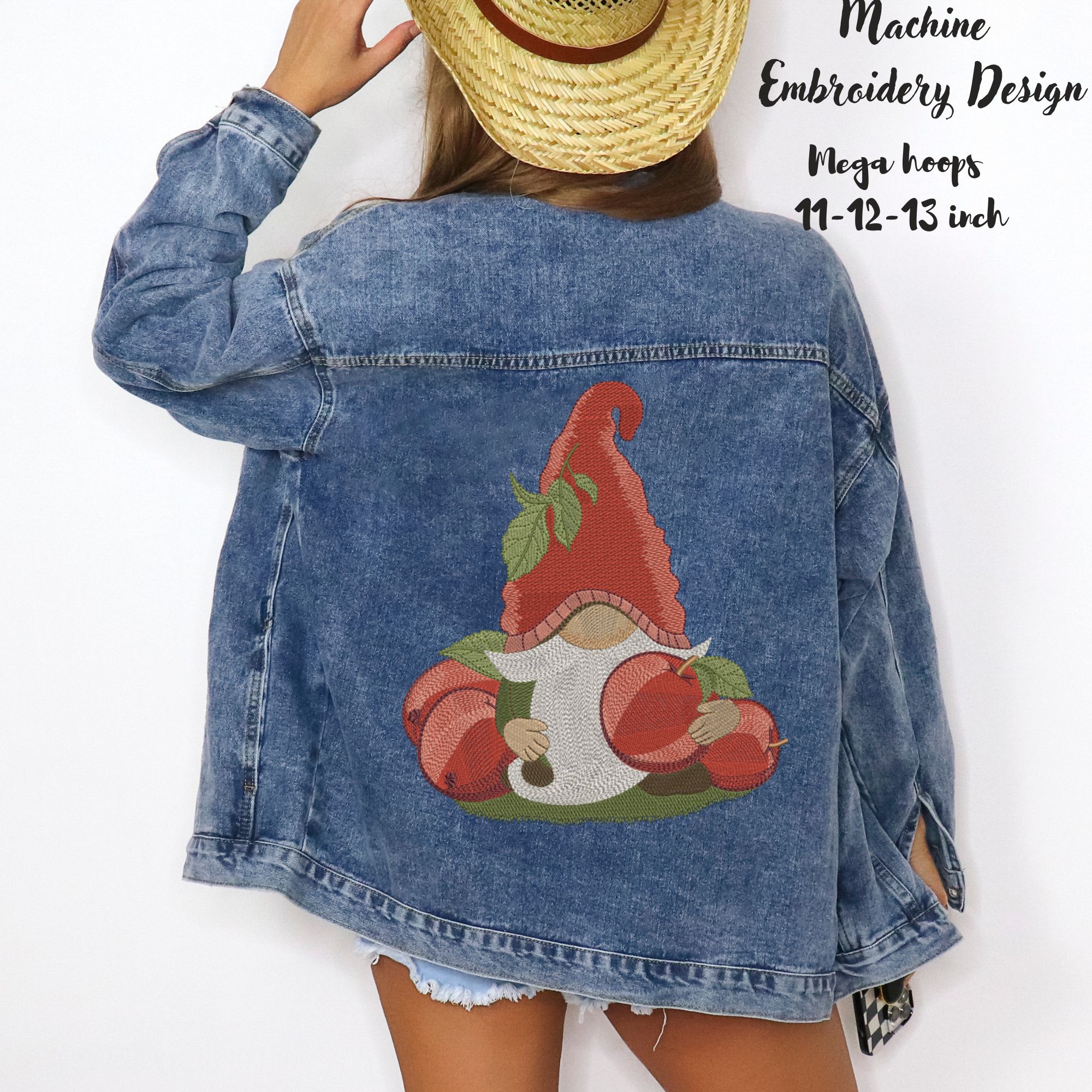 Large hoops Cute Summer Apple Gnome-9