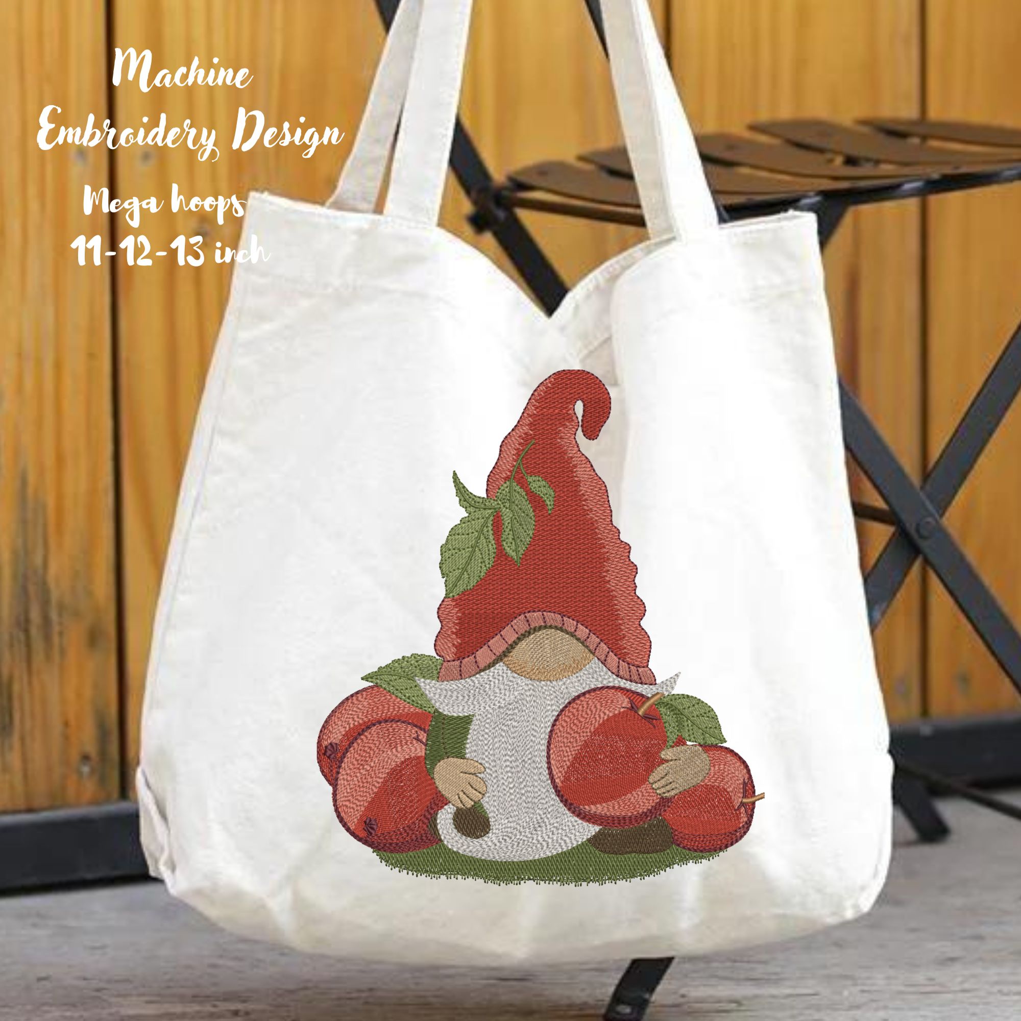 Large hoops Cute Summer Apple Gnome-10