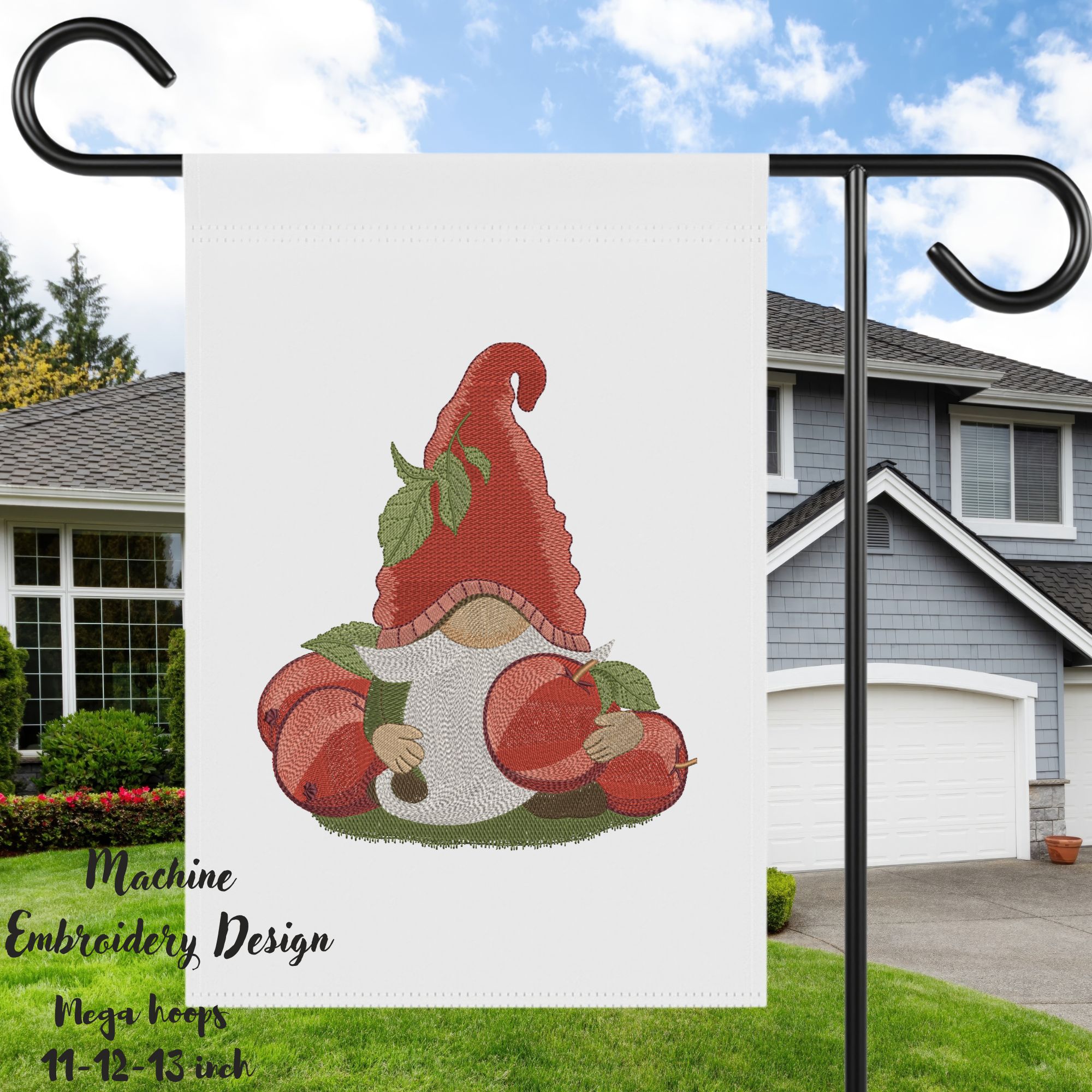 Large hoops Cute Summer Apple Gnome-11