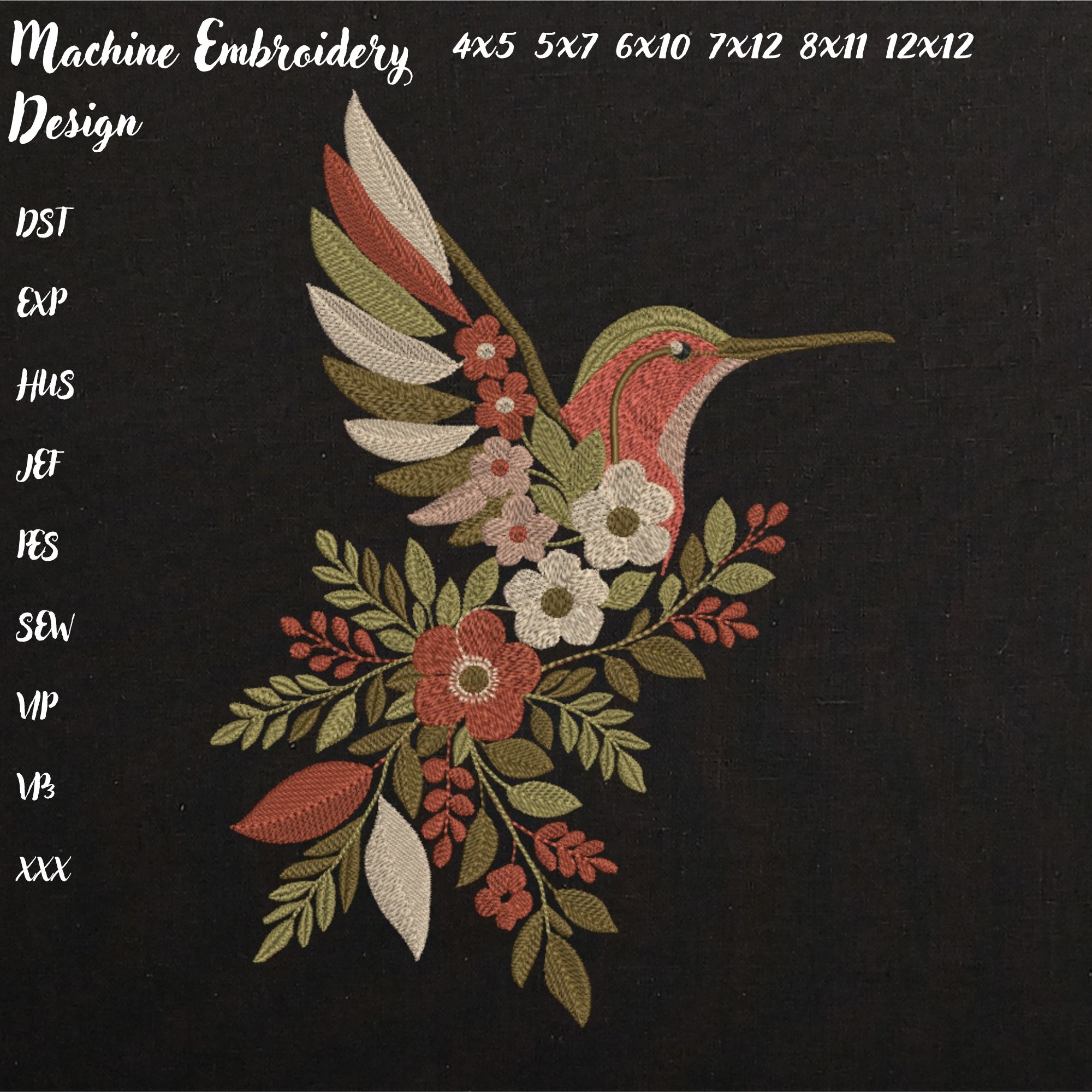 Floral Hummingbird-4