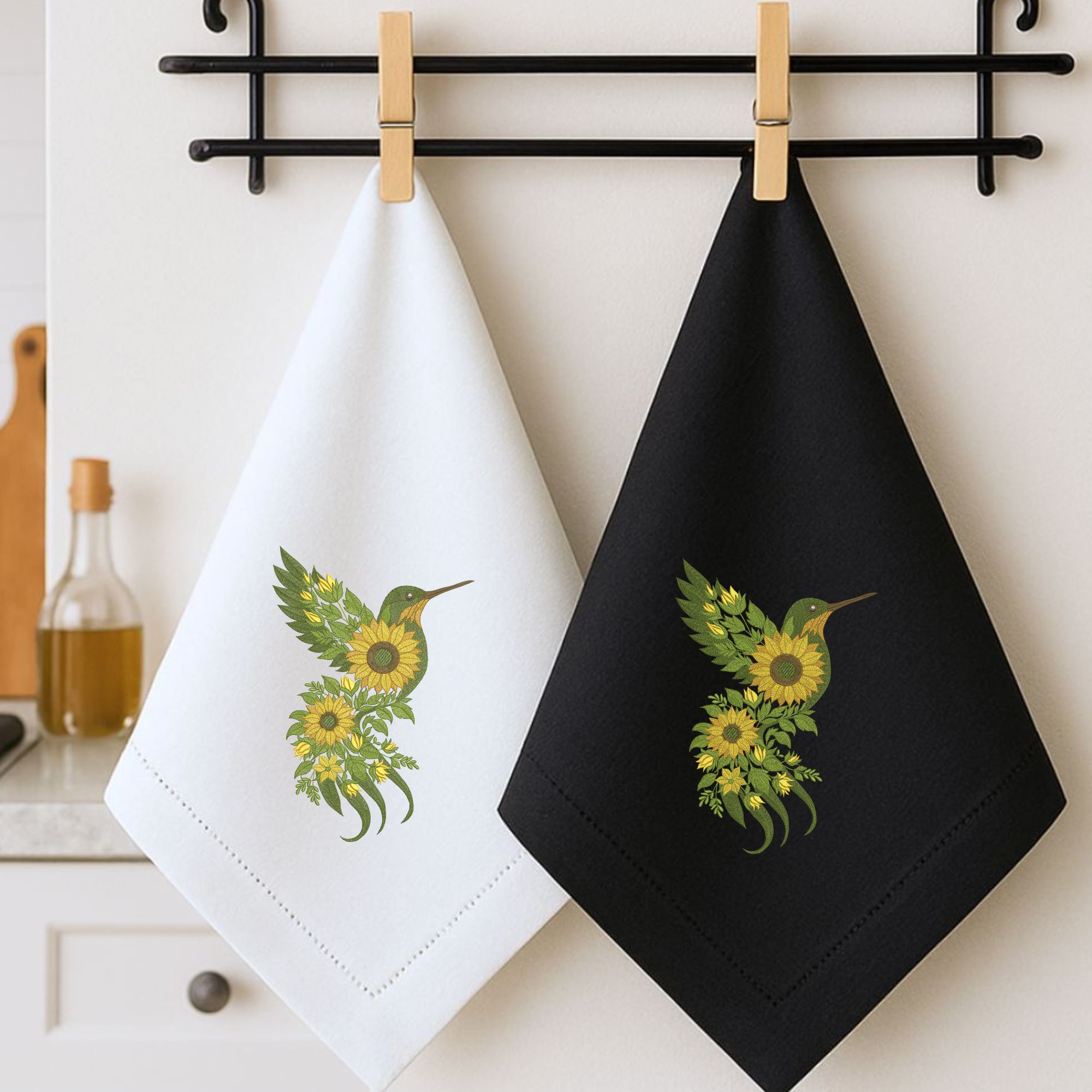 Sunflower Floral Hummingbird-7