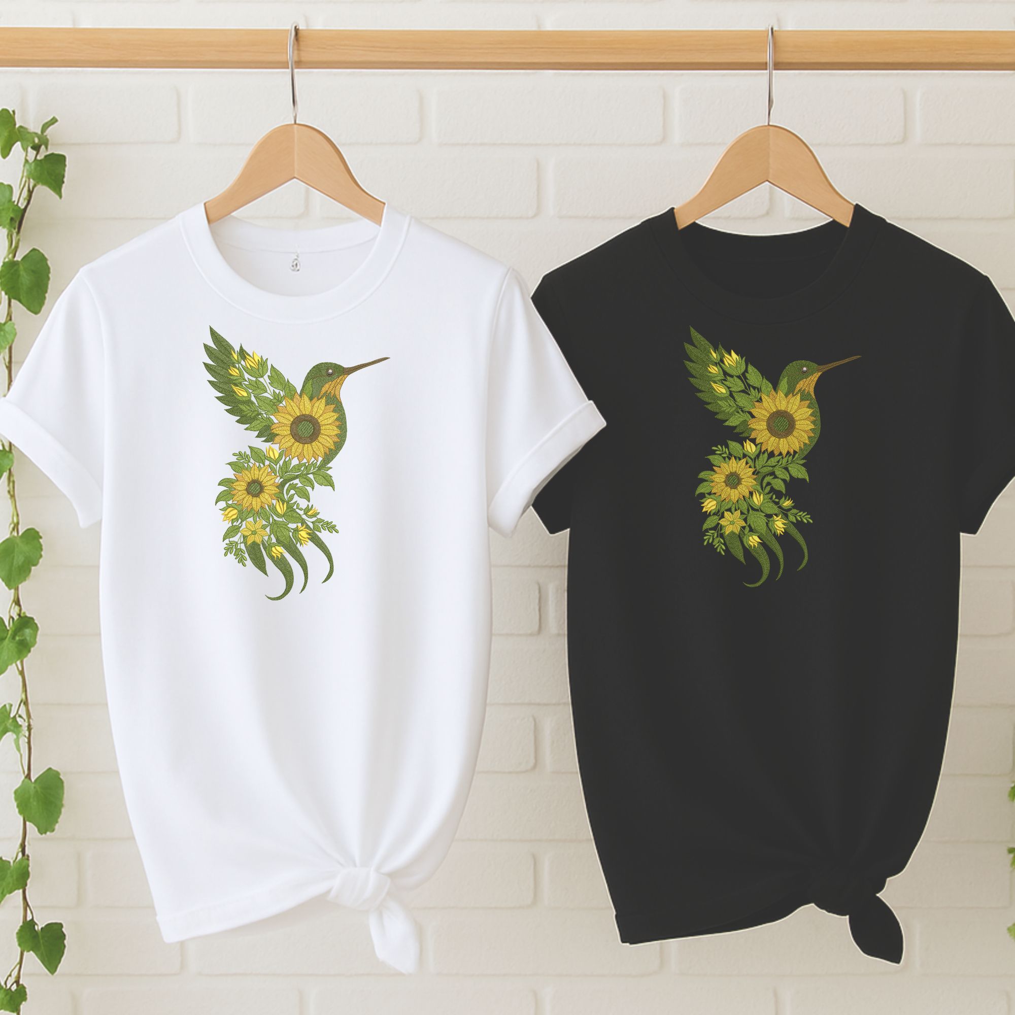 Sunflower Floral Hummingbird-9