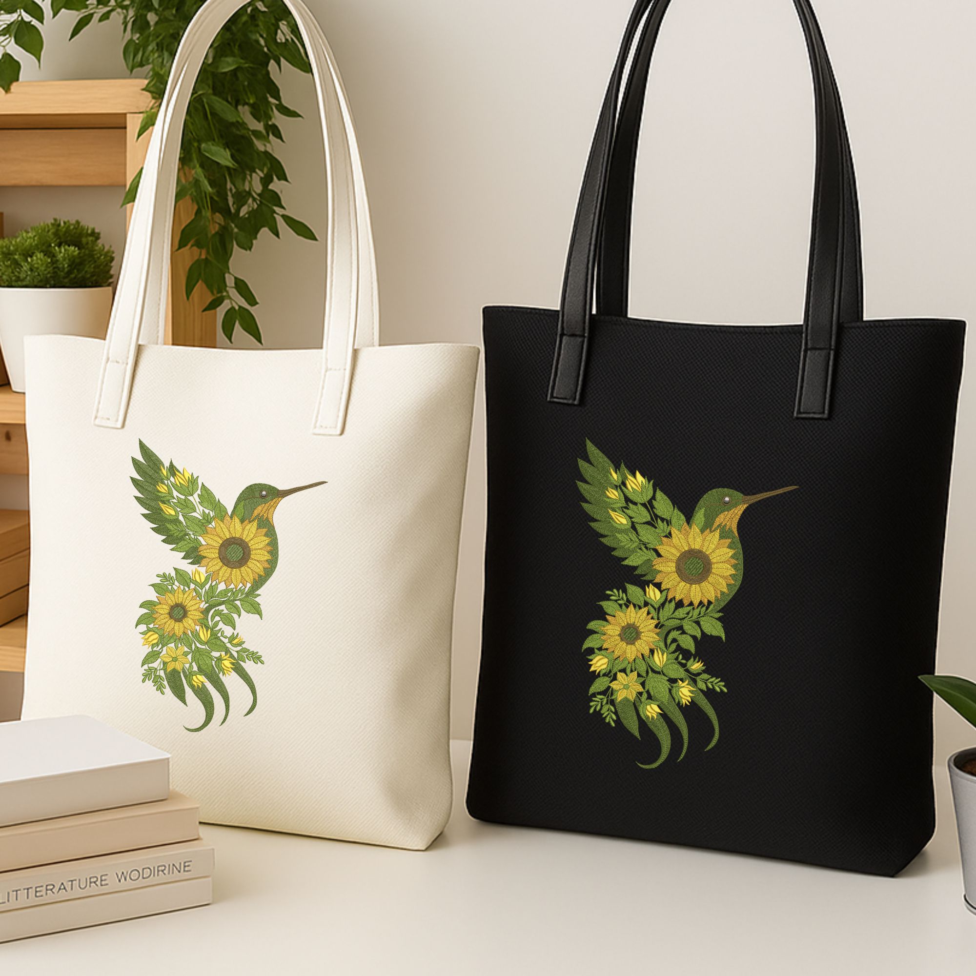 Sunflower Floral Hummingbird-10