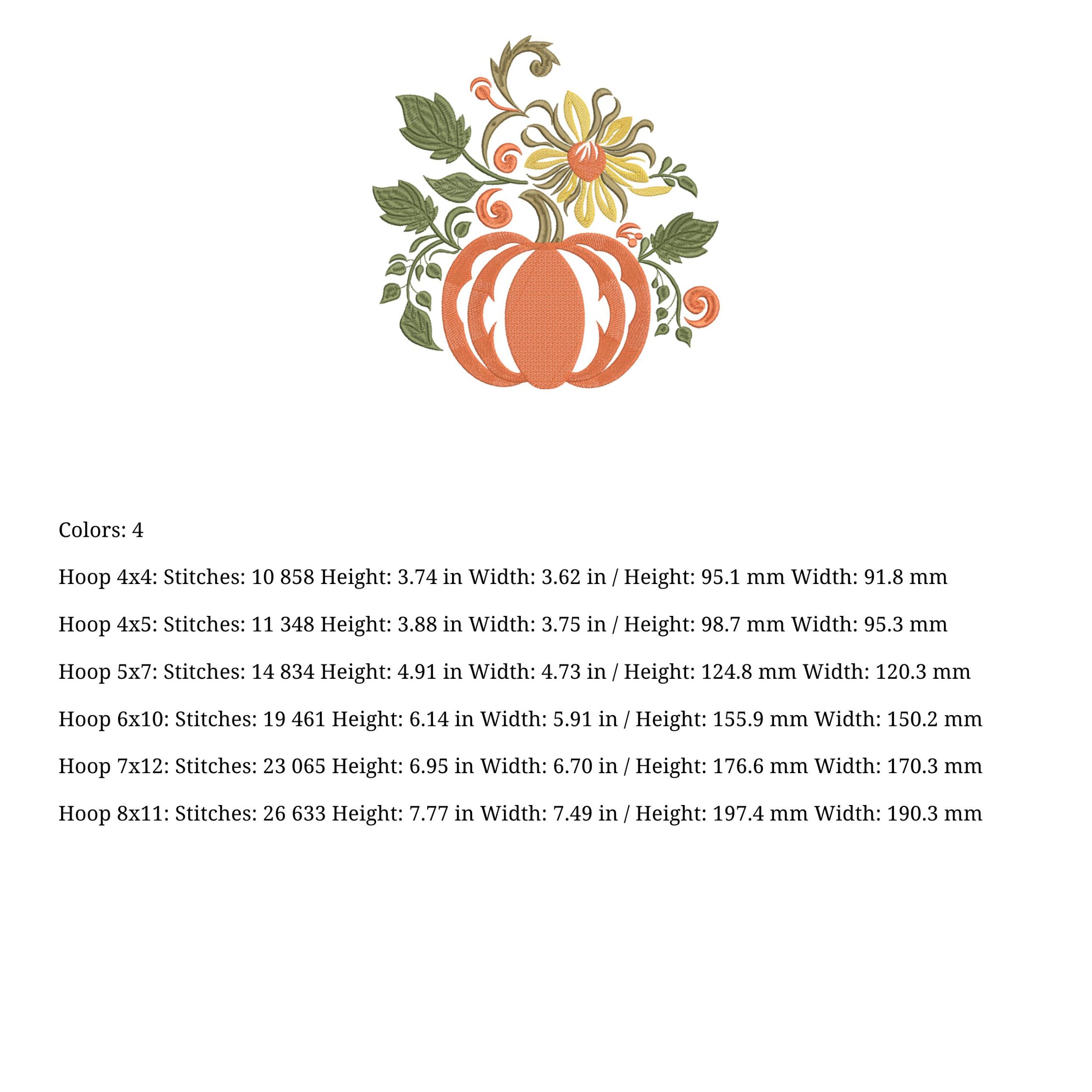 Set 4 Orange Fall Pumpkin Sunflower Leaves-11