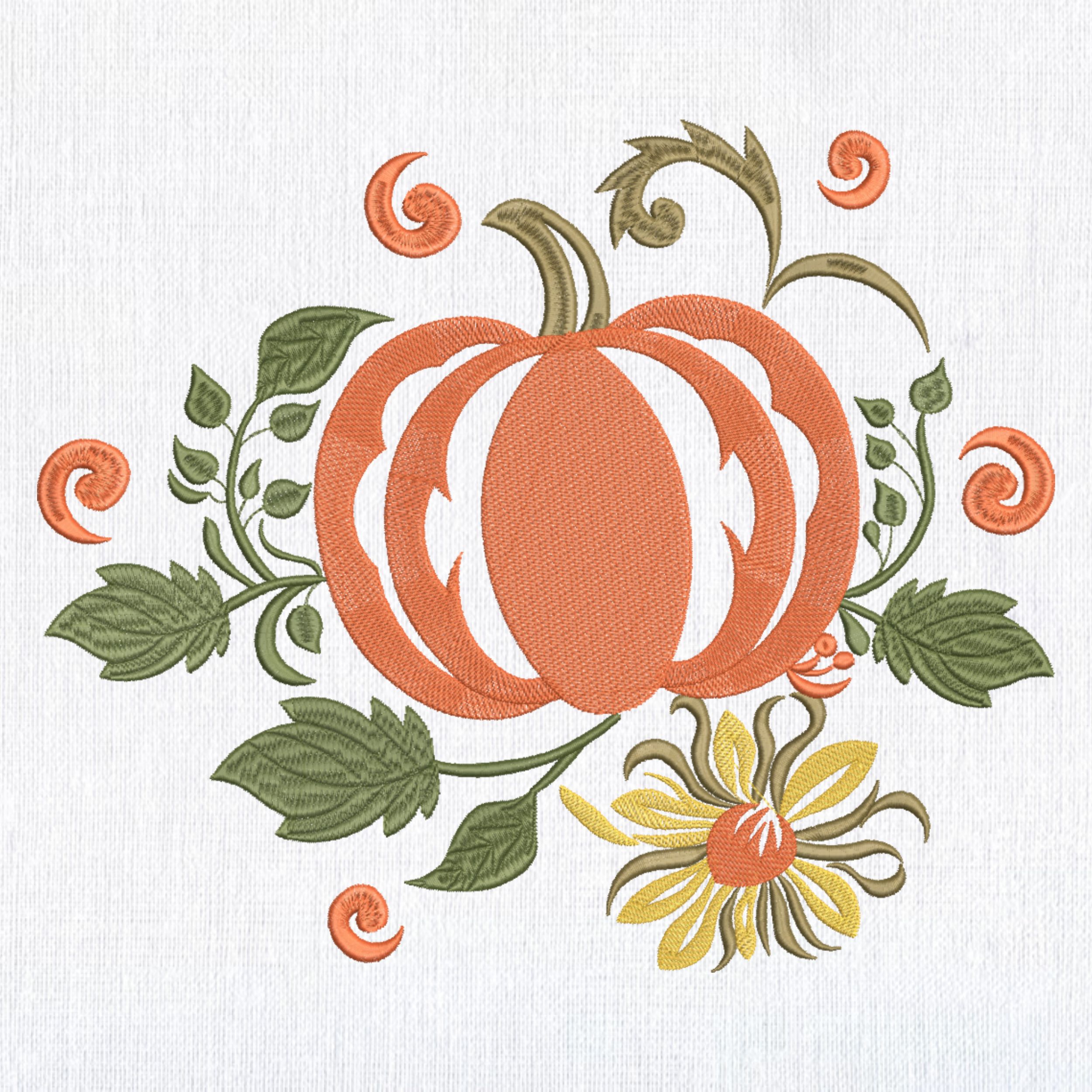 Set 4 Orange Fall Pumpkin Sunflower Leaves-12