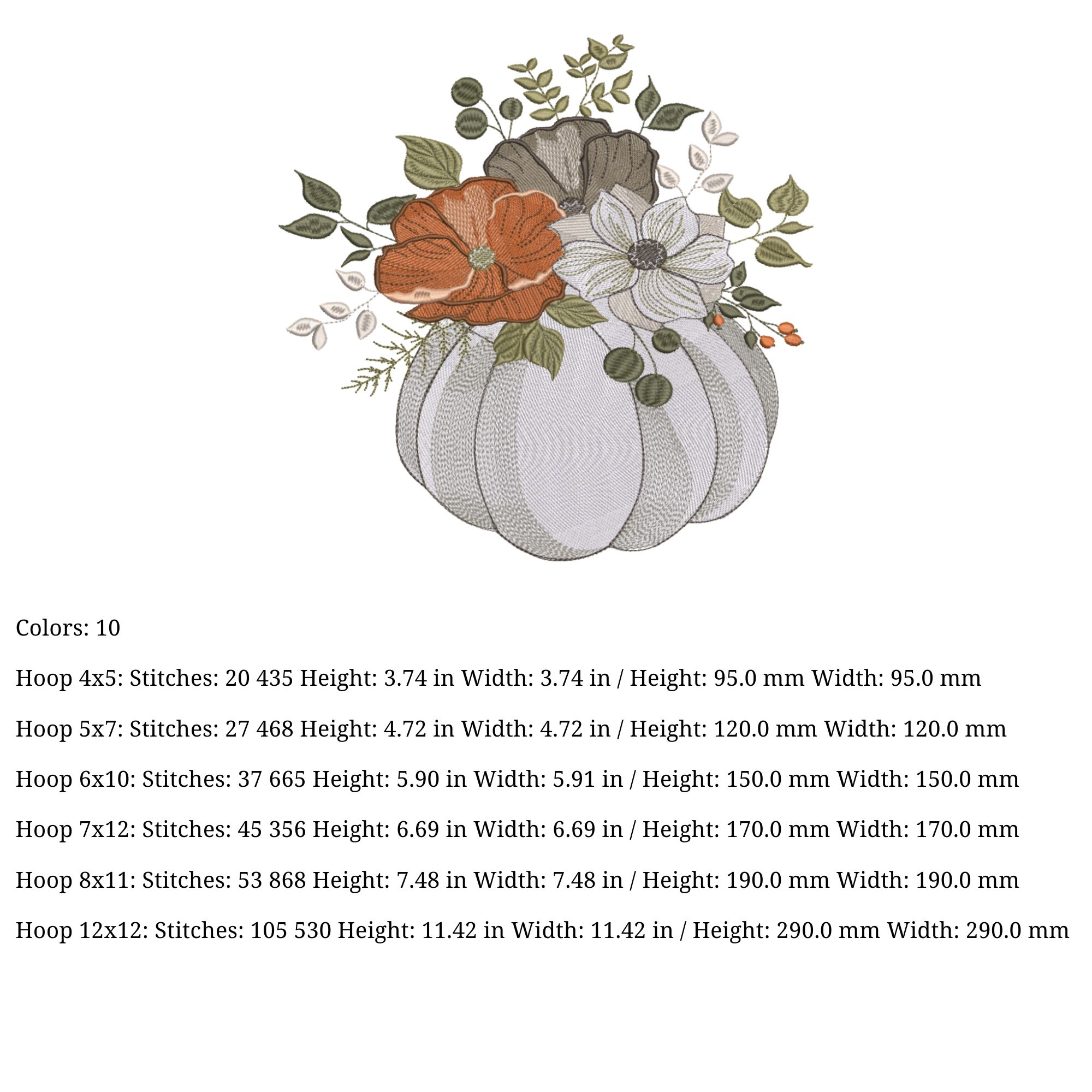 Thanksgiving Floral White Pumpkin-5