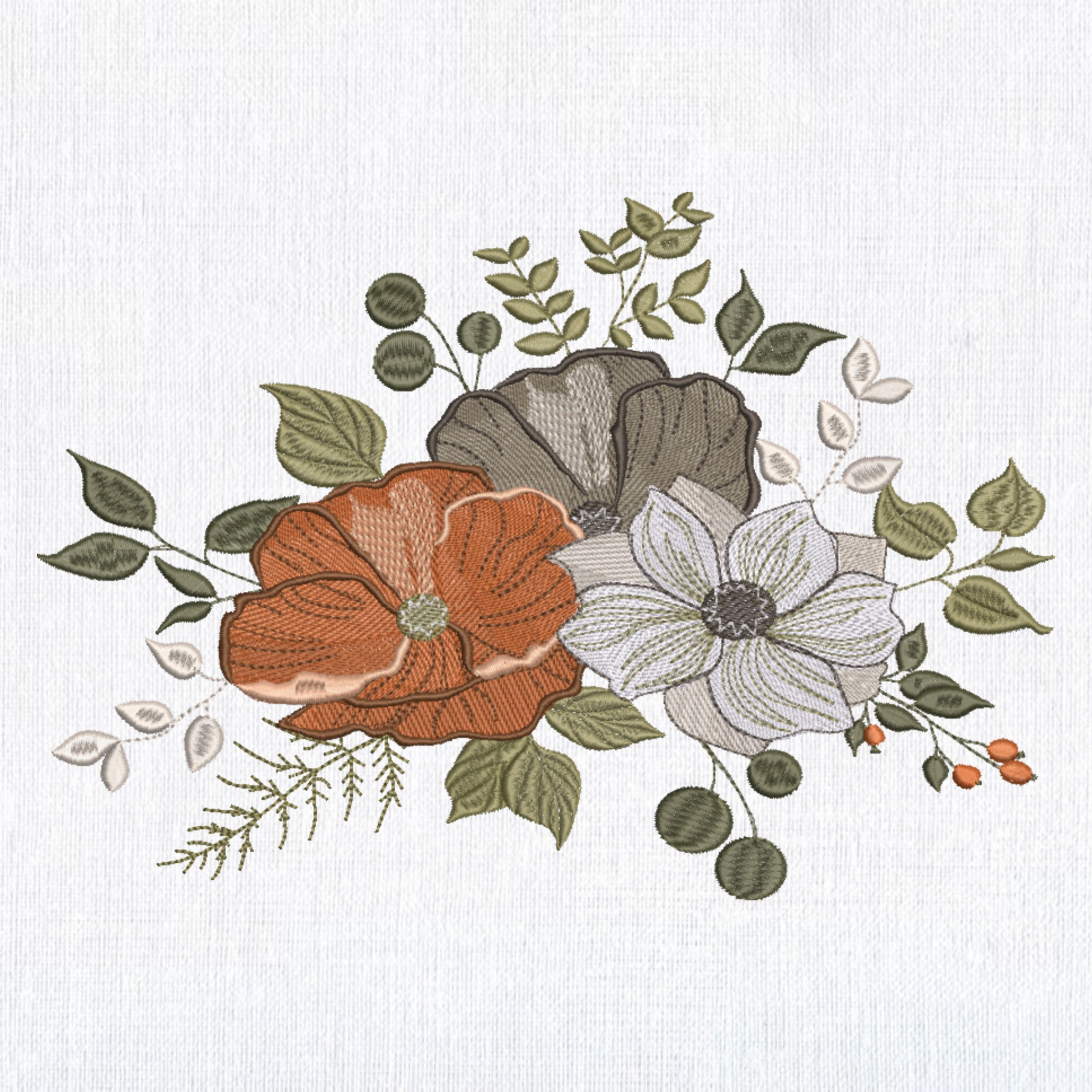 Set 4 Elegant White Pumpkin Fall Floral-11