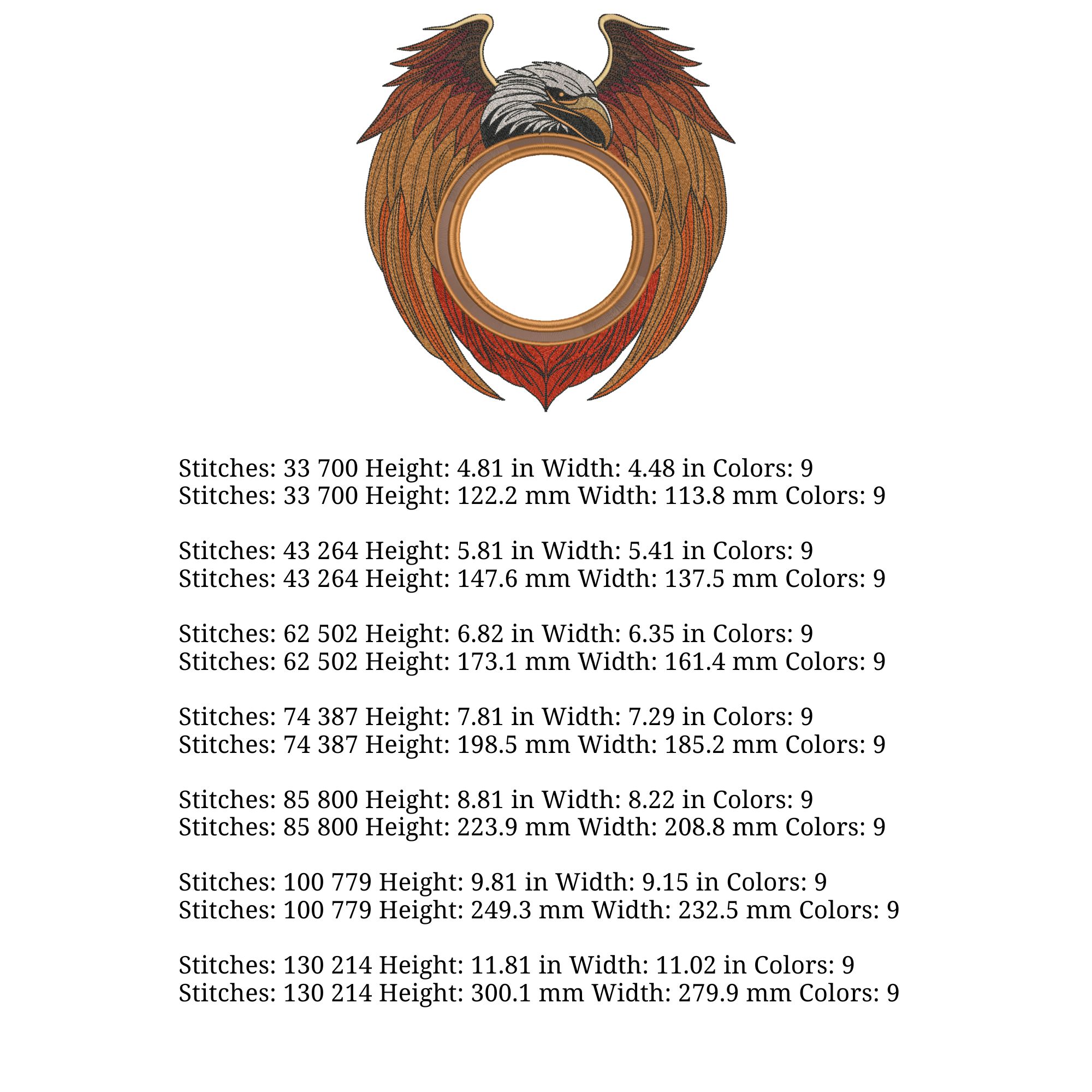 Eagle and Wings Round Monogram Frame-4