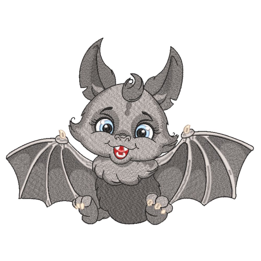 Cartoon Gray Cute Baby Bat-3