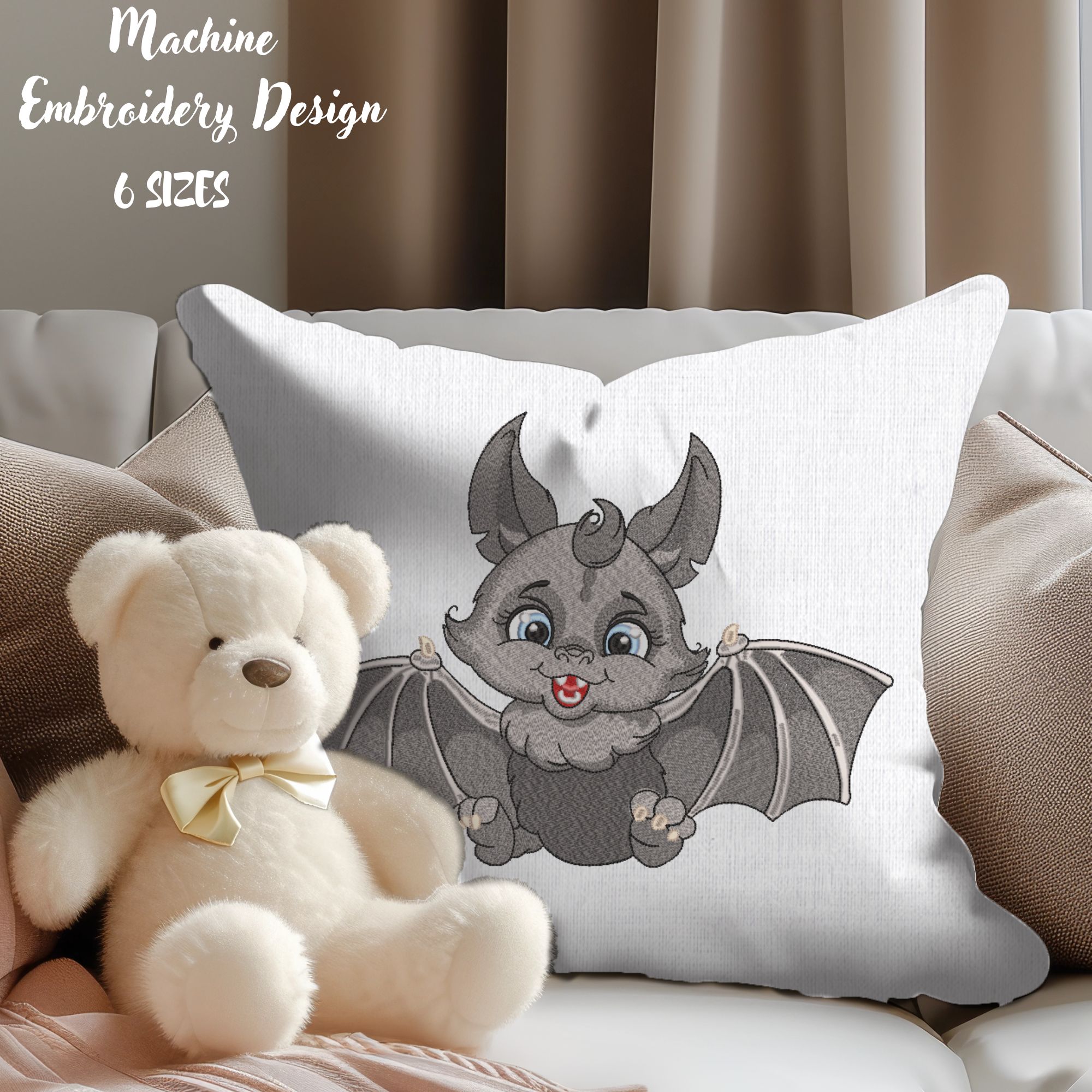 Cartoon Gray Cute Baby Bat-8