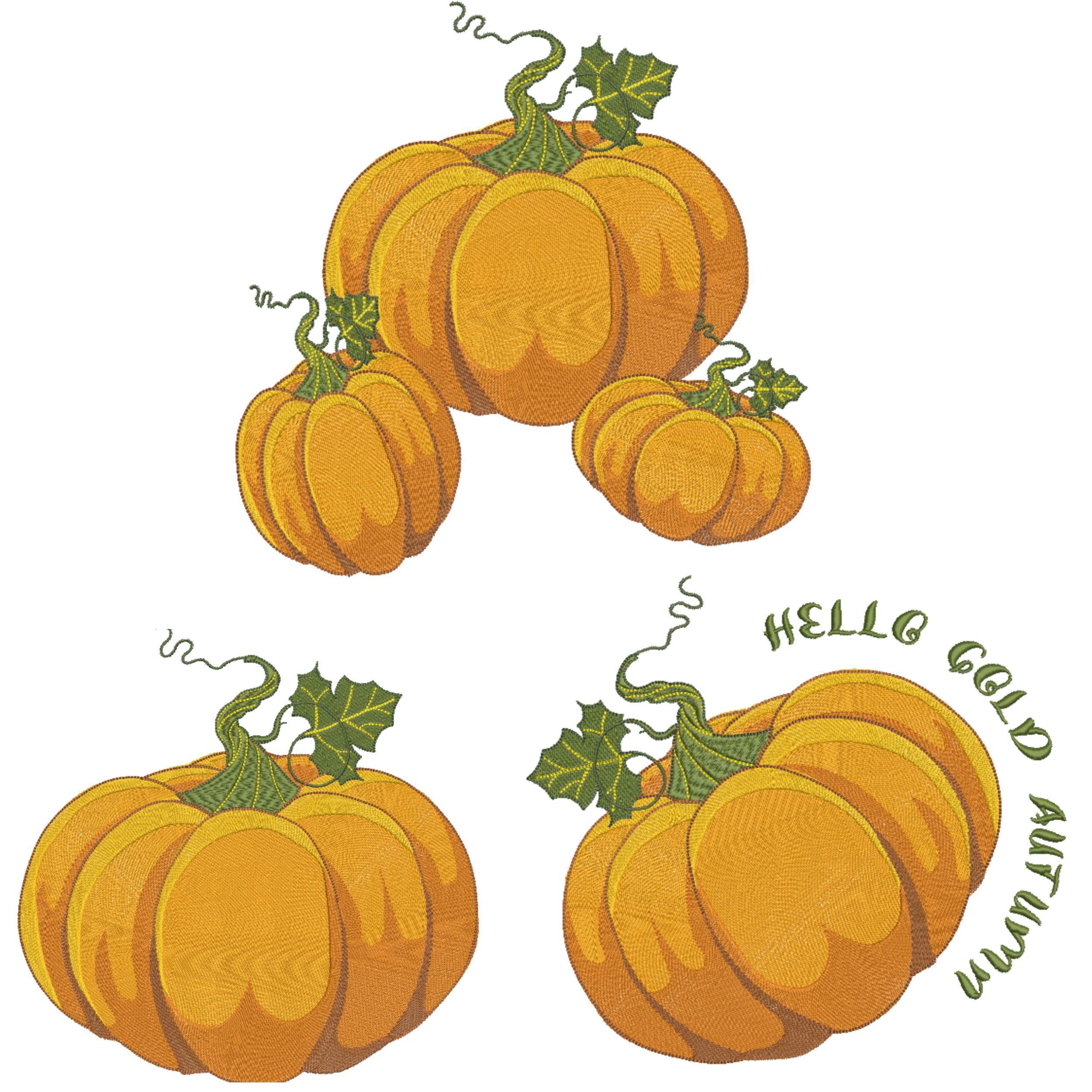 Set of 3 Fall Orange Pumpkin-3