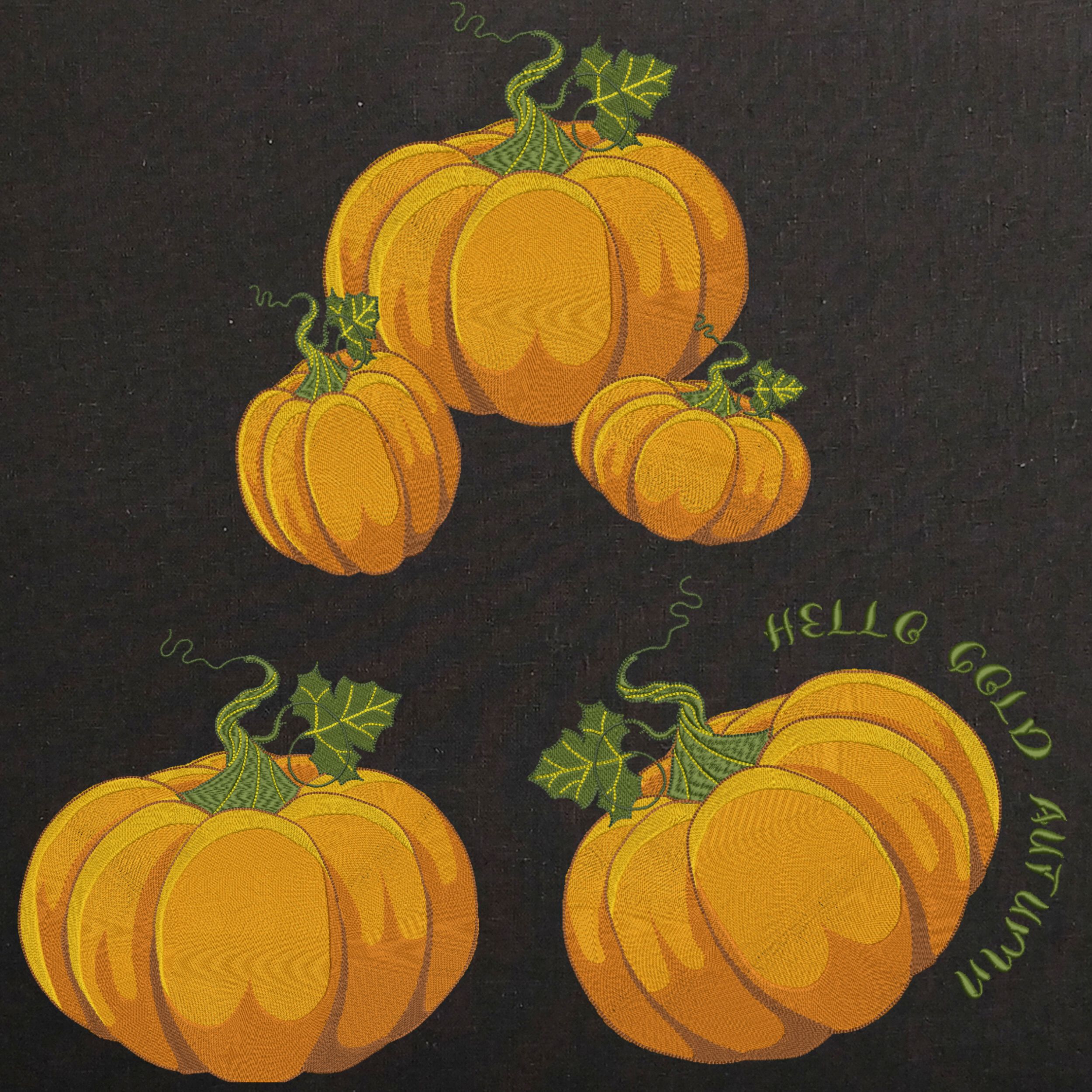 Set of 3 Fall Orange Pumpkin-5