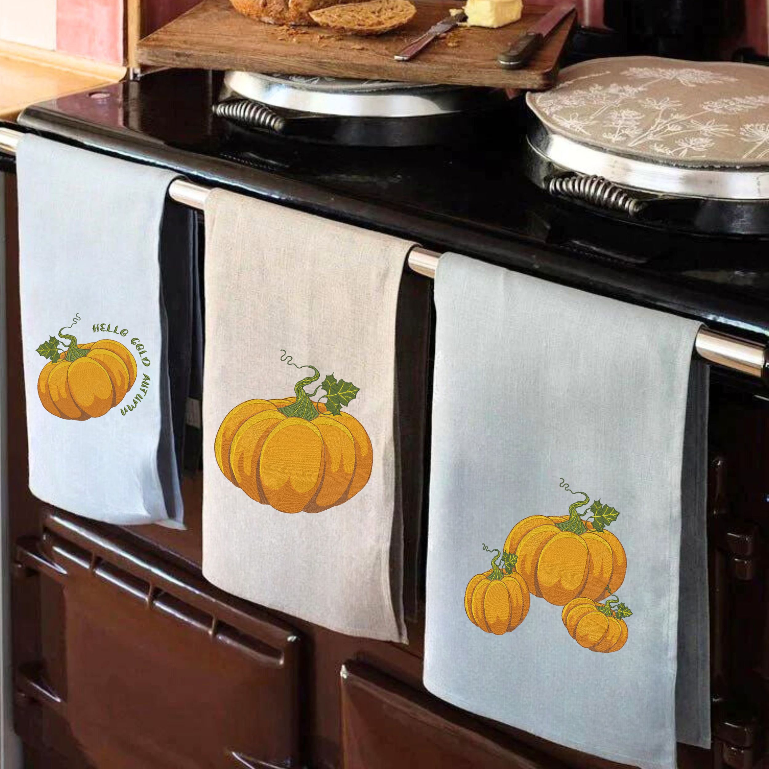 Set of 3 Fall Orange Pumpkin-8