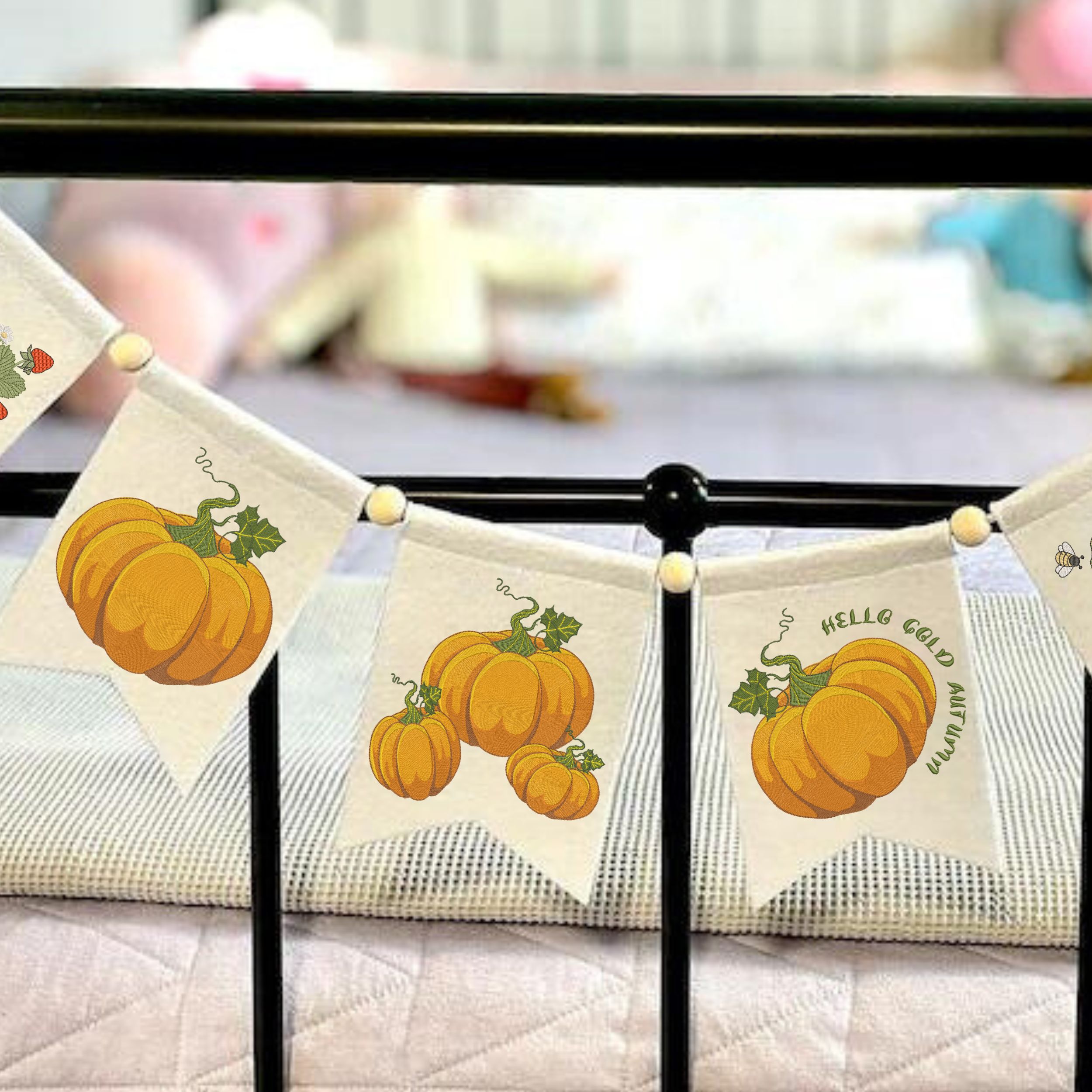 Set of 3 Fall Orange Pumpkin-10