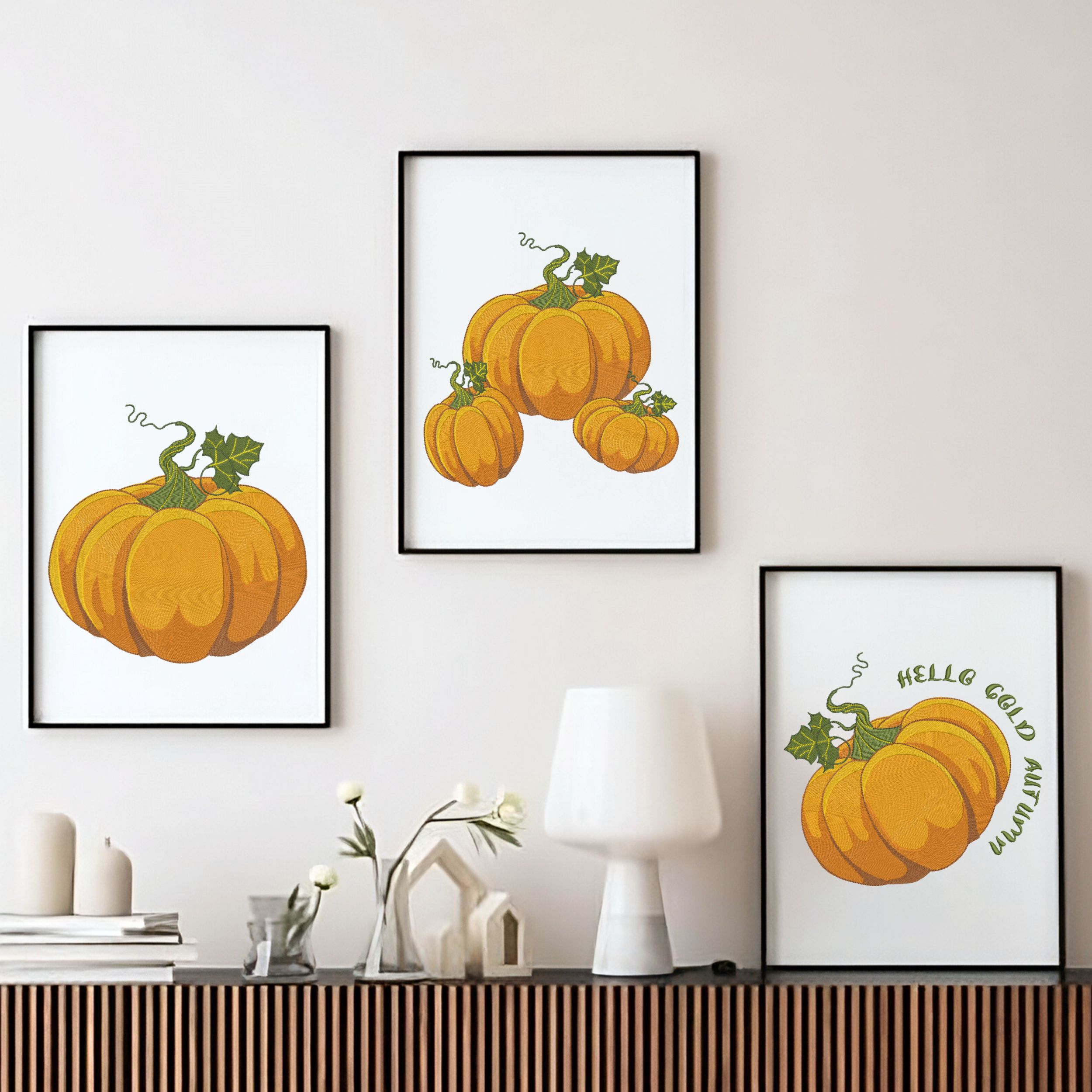 Set of 3 Fall Orange Pumpkin-11