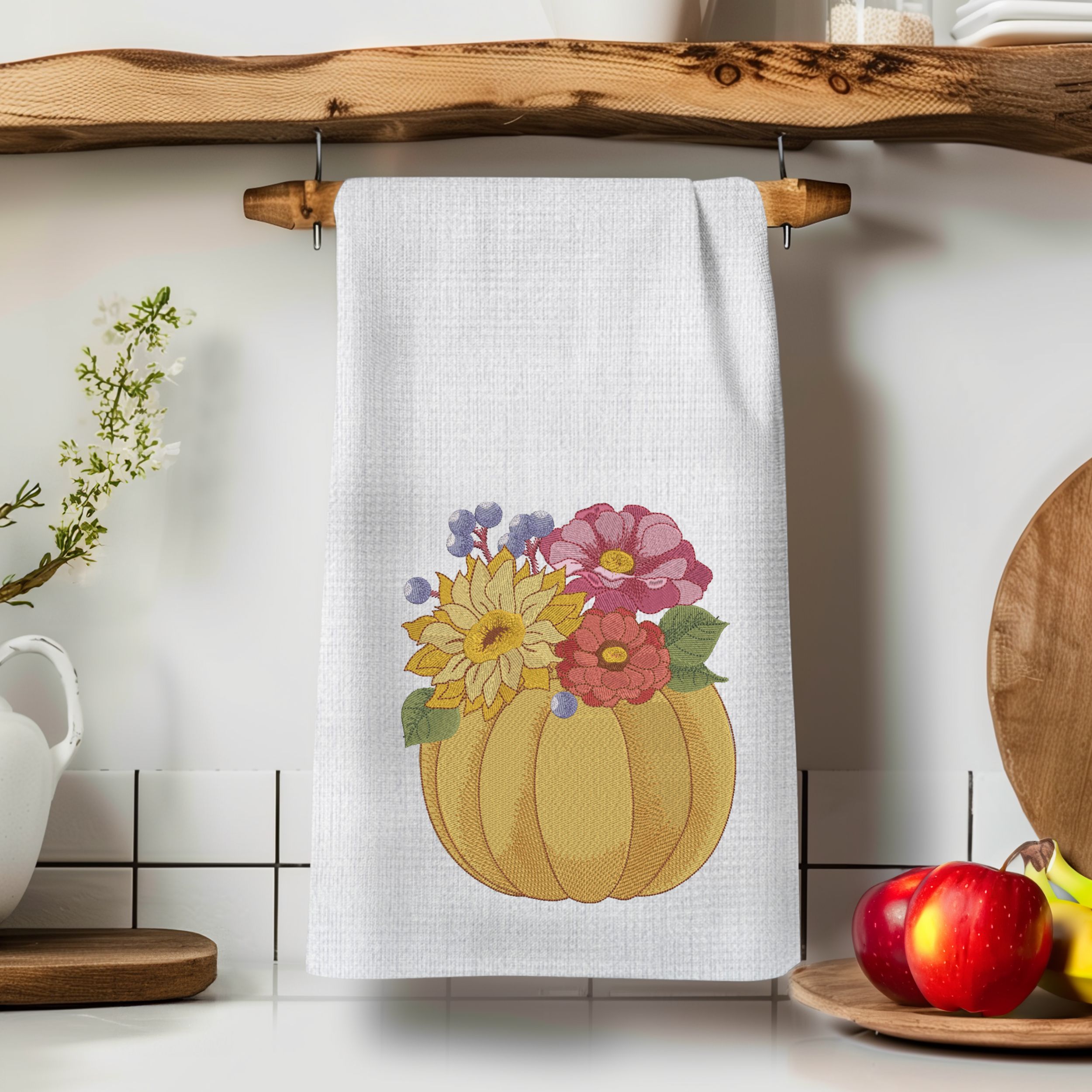 Fall Pumpkin and Flowers-7