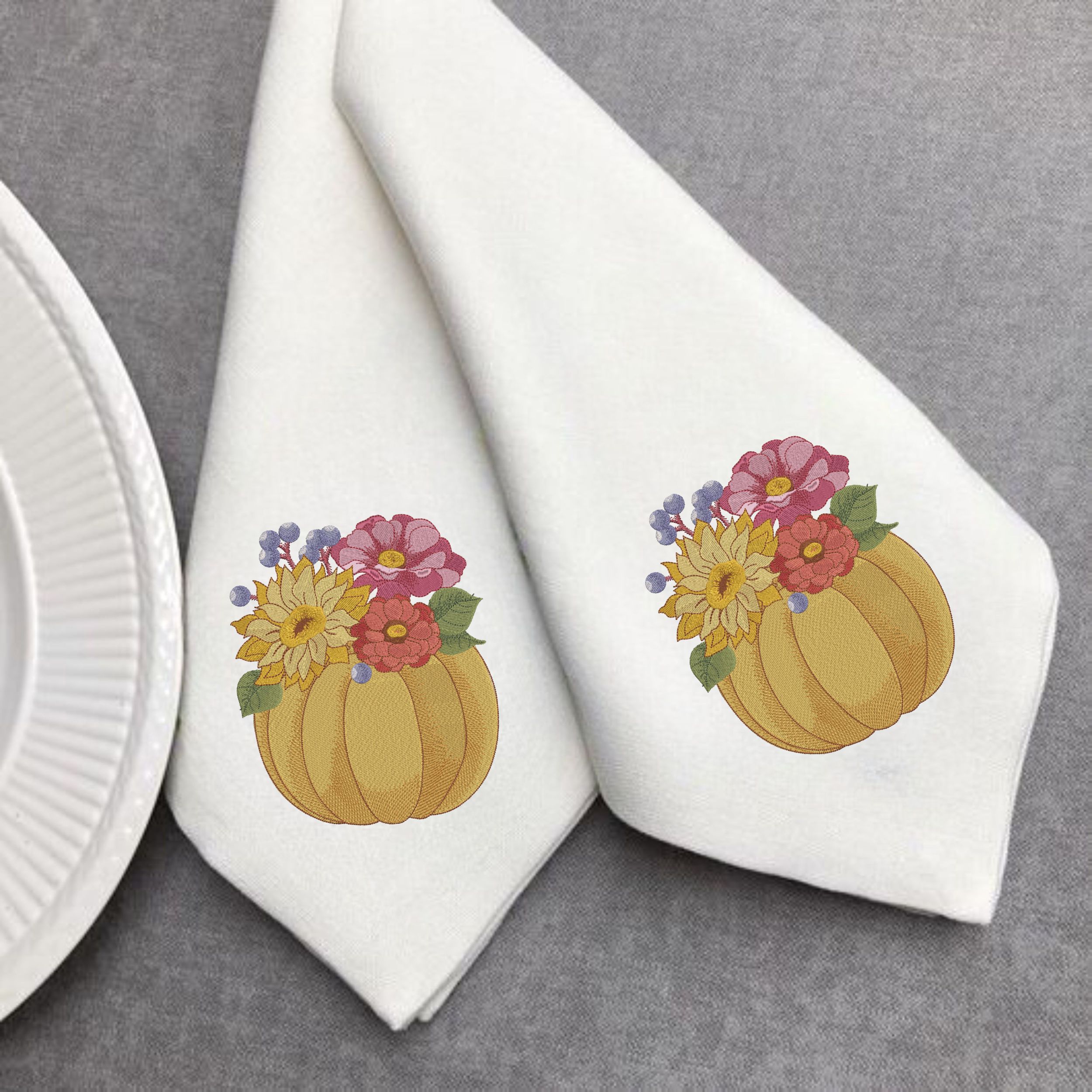 Fall Pumpkin and Flowers-10