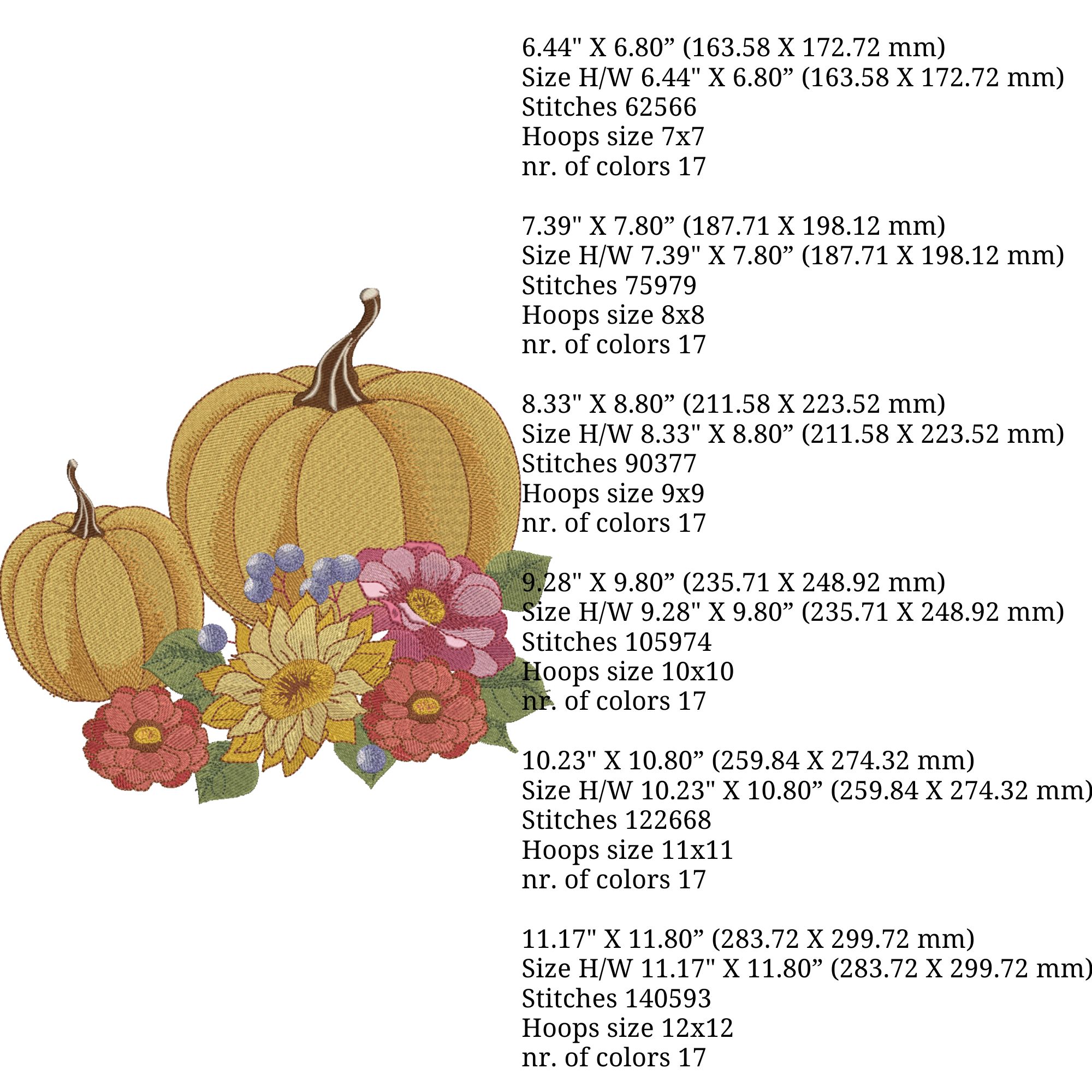 Two Fall Pumpkin and Flowers-4