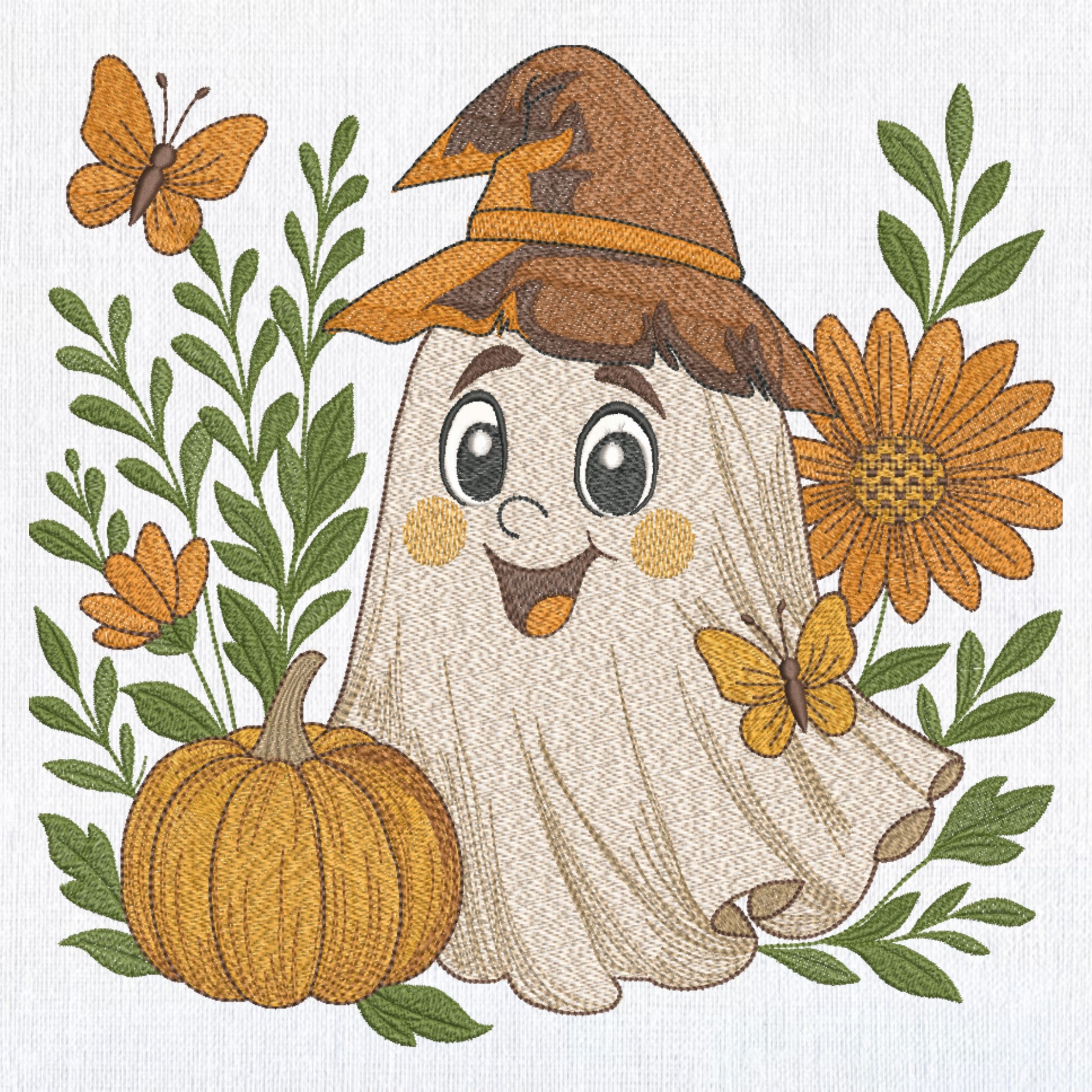 Cute floral Halloween Ghost-3