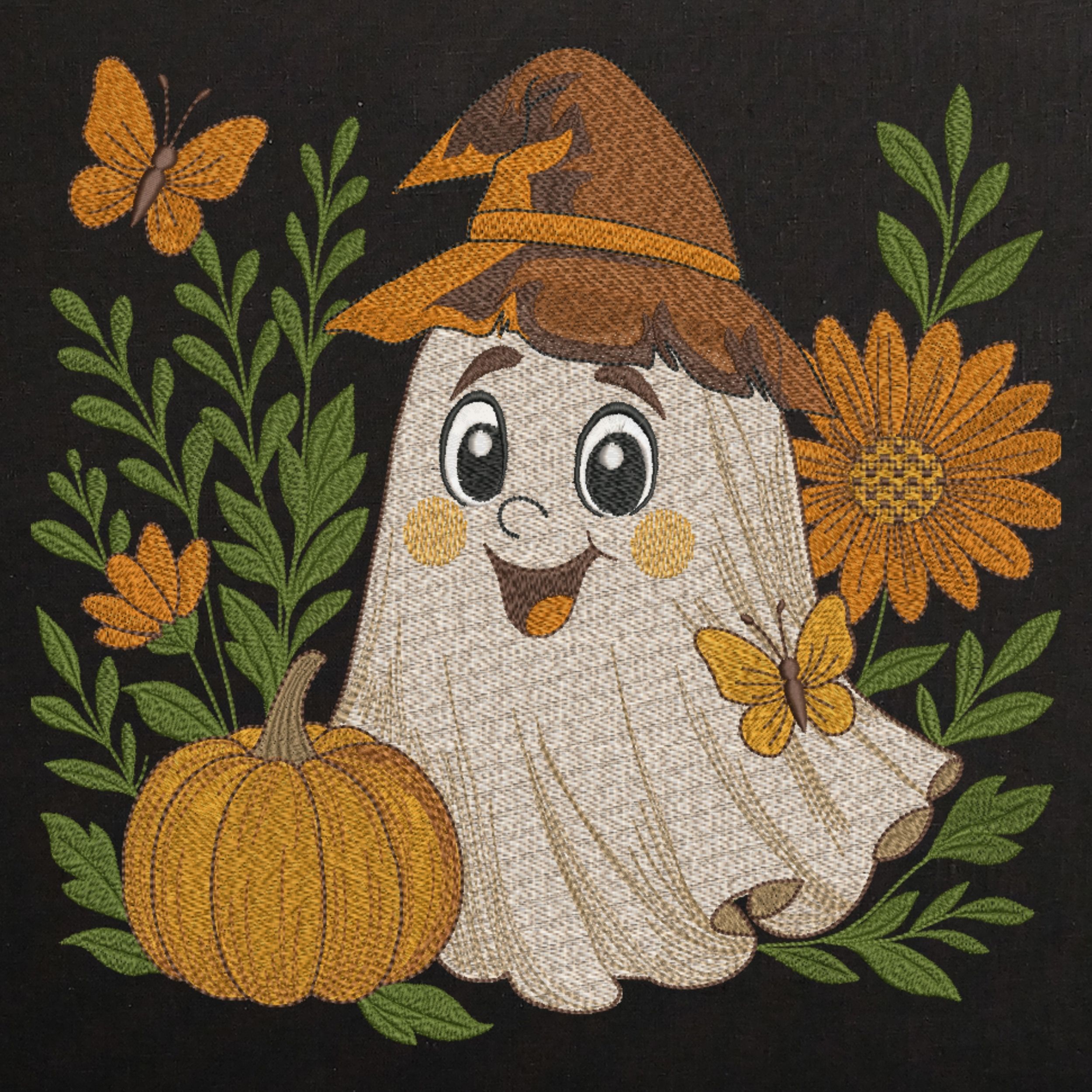 Cute floral Halloween Ghost-4