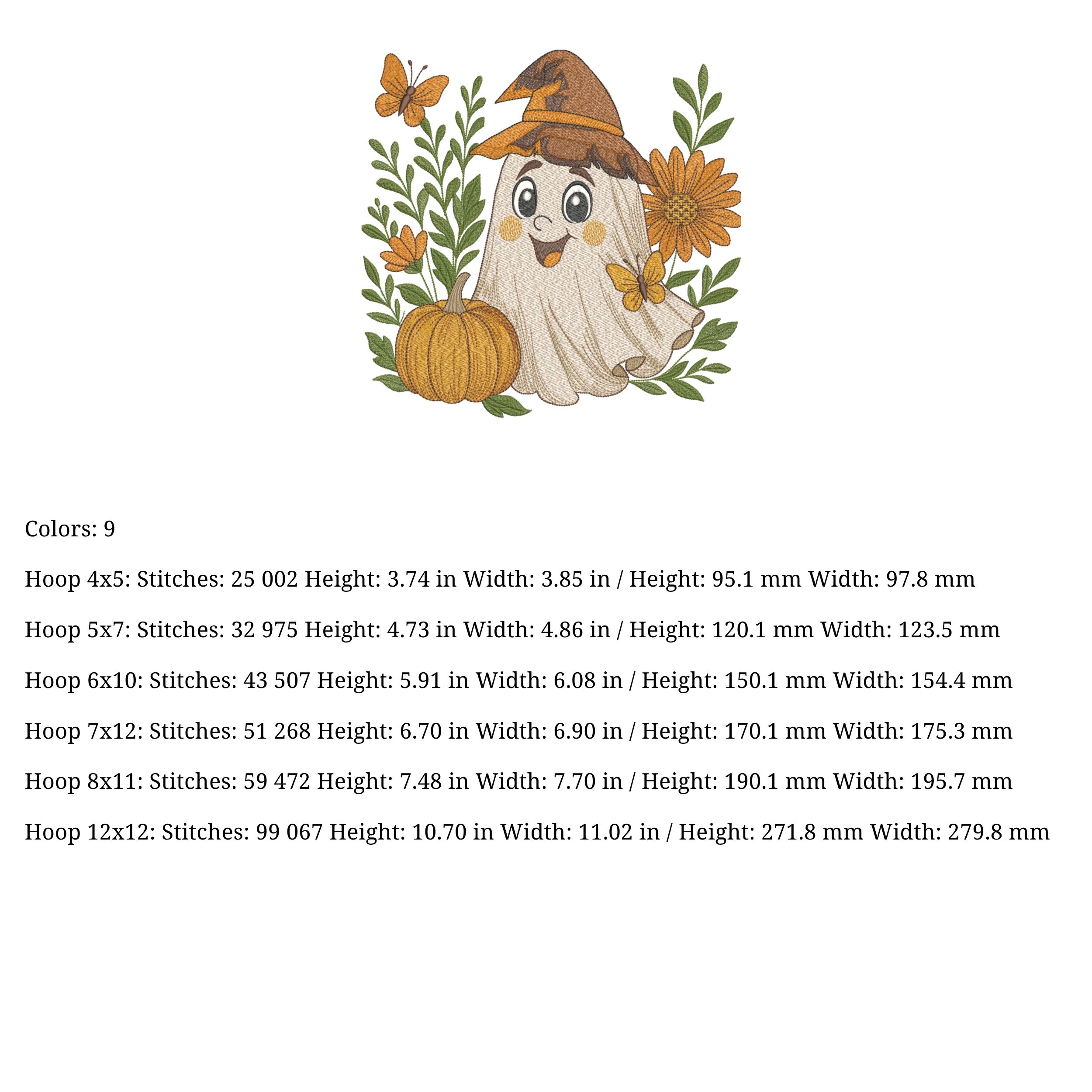 Cute floral Halloween Ghost-5