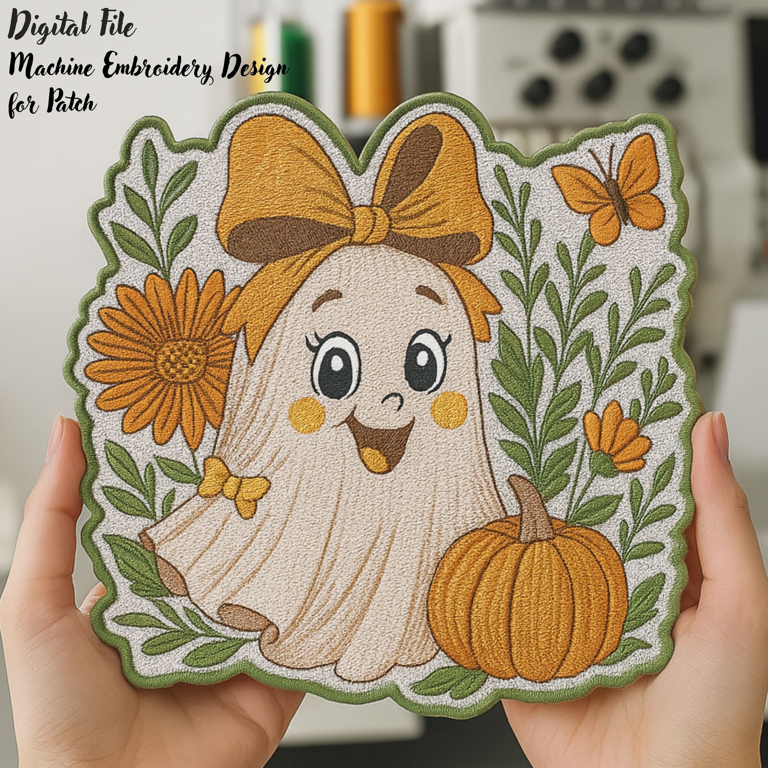 Cute Fall Halloween Ghost for Patch-3