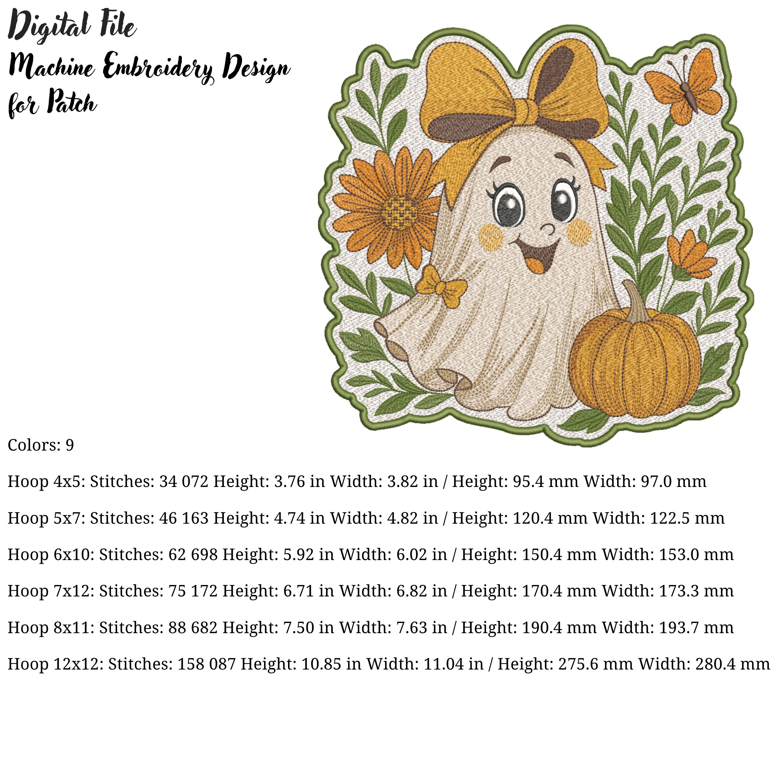 Cute Fall Halloween Ghost for Patch-9