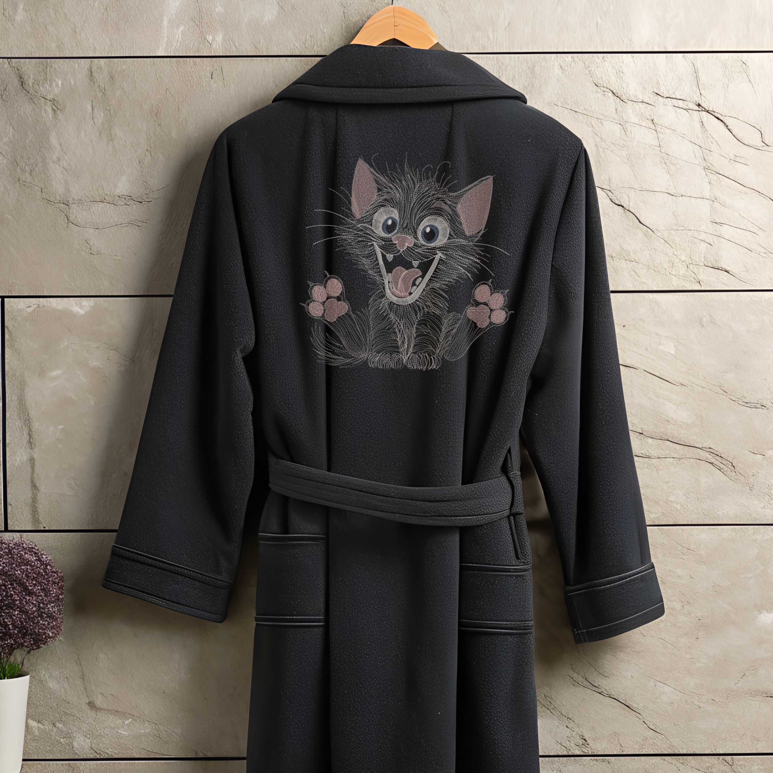 Funny Furry Black Cartoon Cat-10