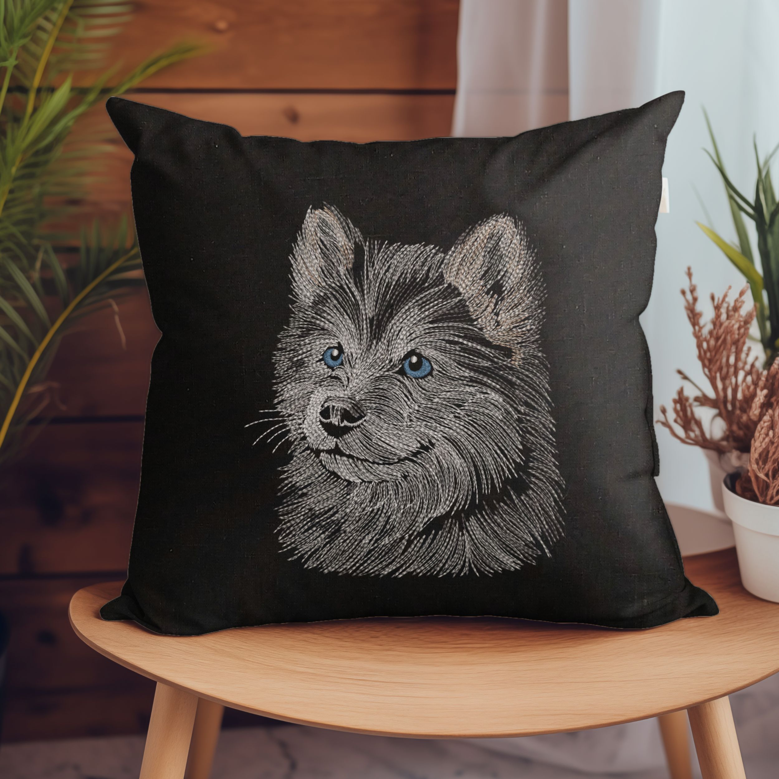 Realistic Face Fluffy Husky Puppy-6