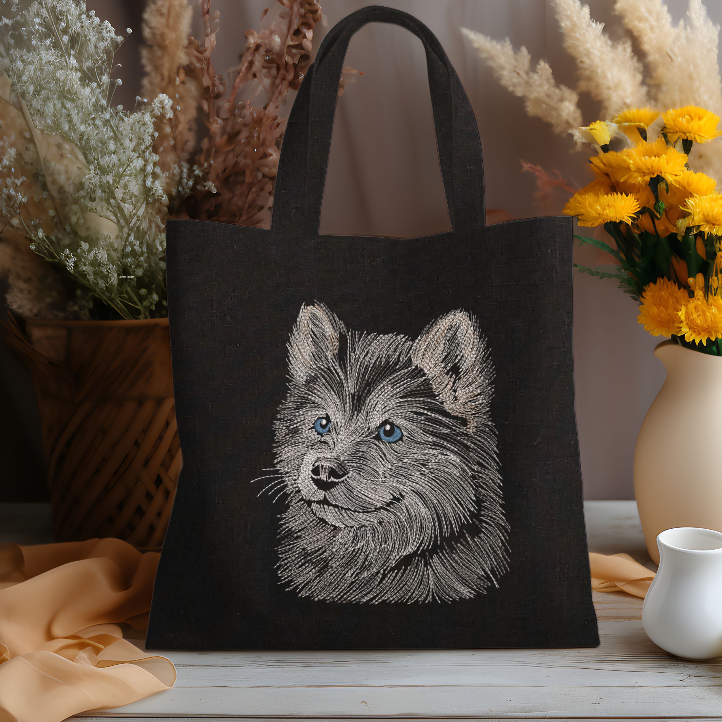 Realistic Face Fluffy Husky Puppy-8
