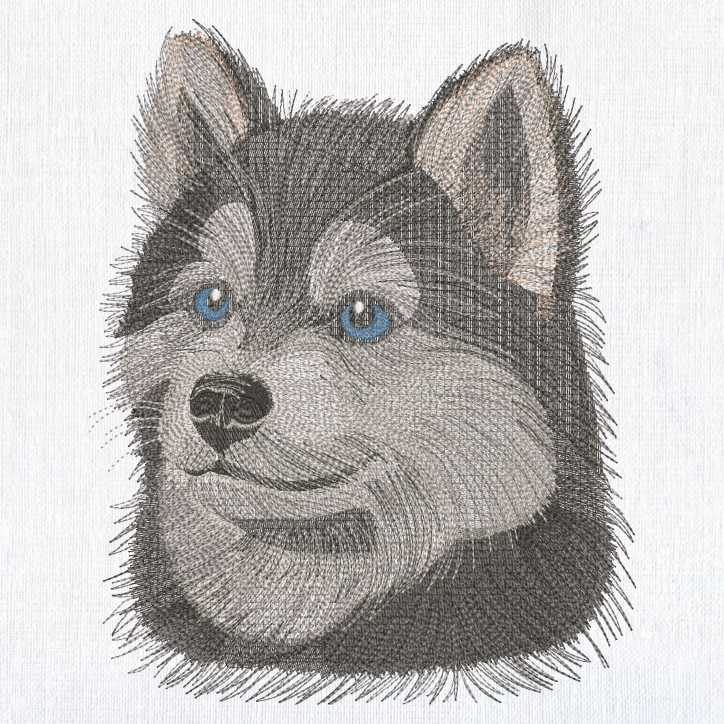 Realistic Face Fluffy Husky Puppy-3