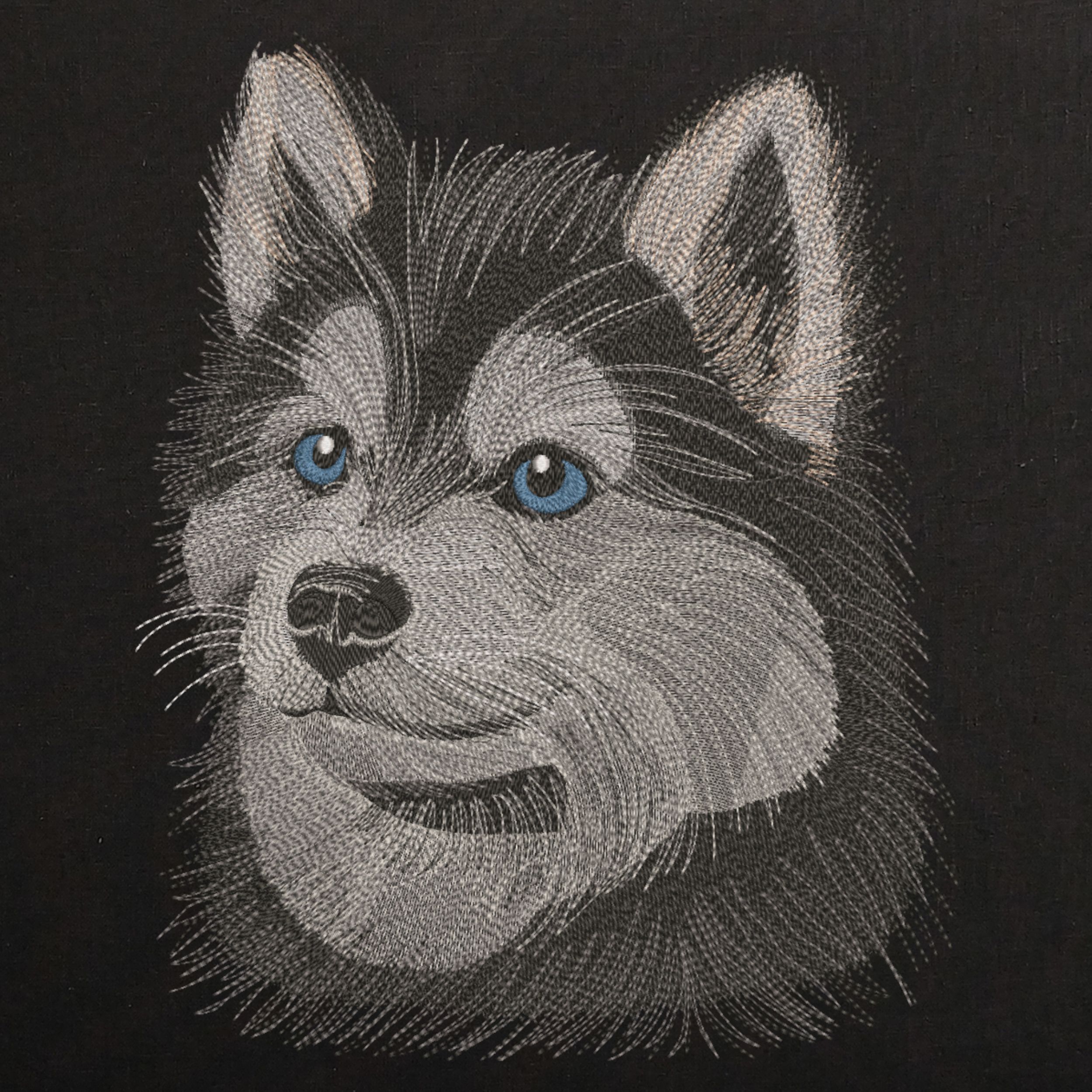 Realistic Face Fluffy Husky Puppy-4