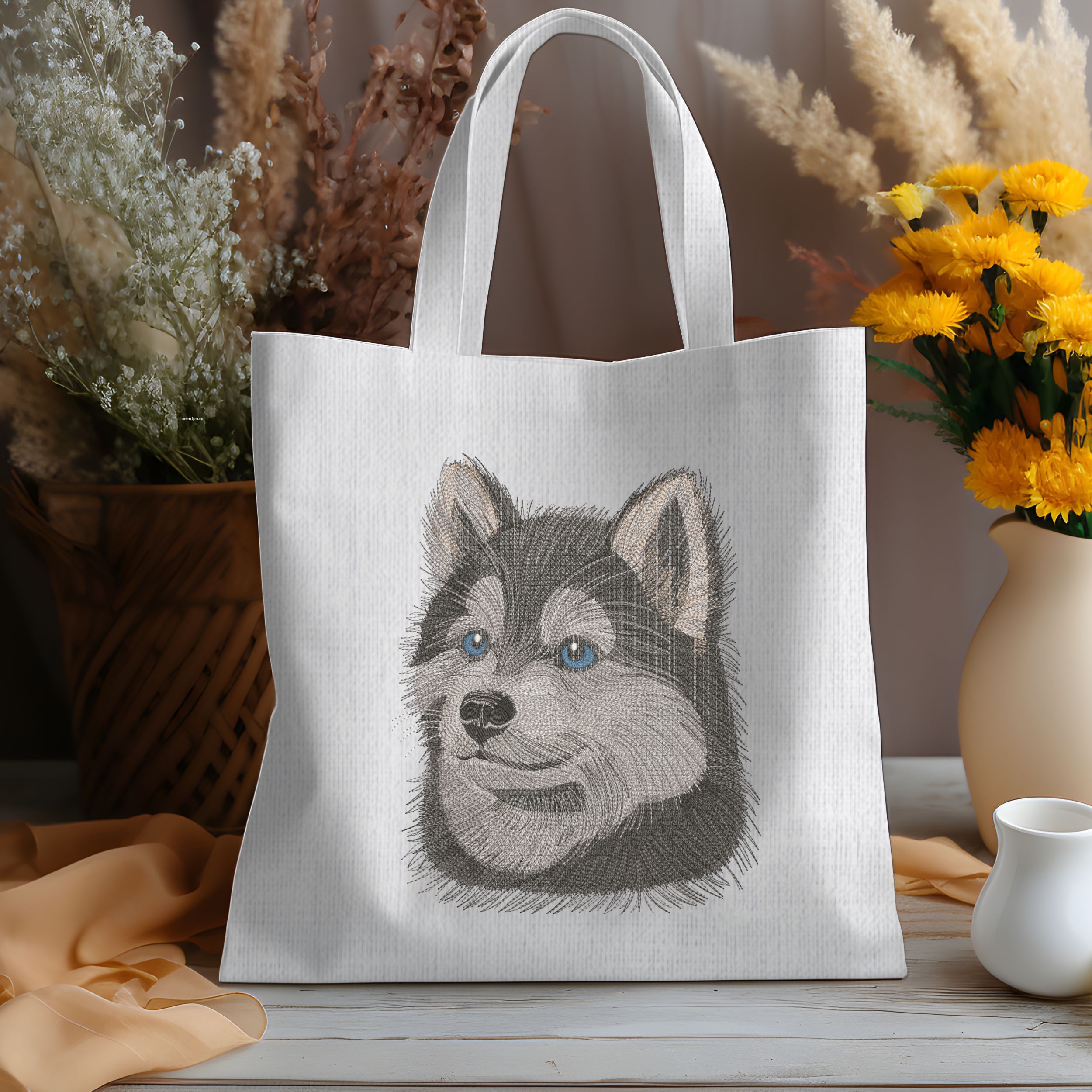 Realistic Face Fluffy Husky Puppy-8