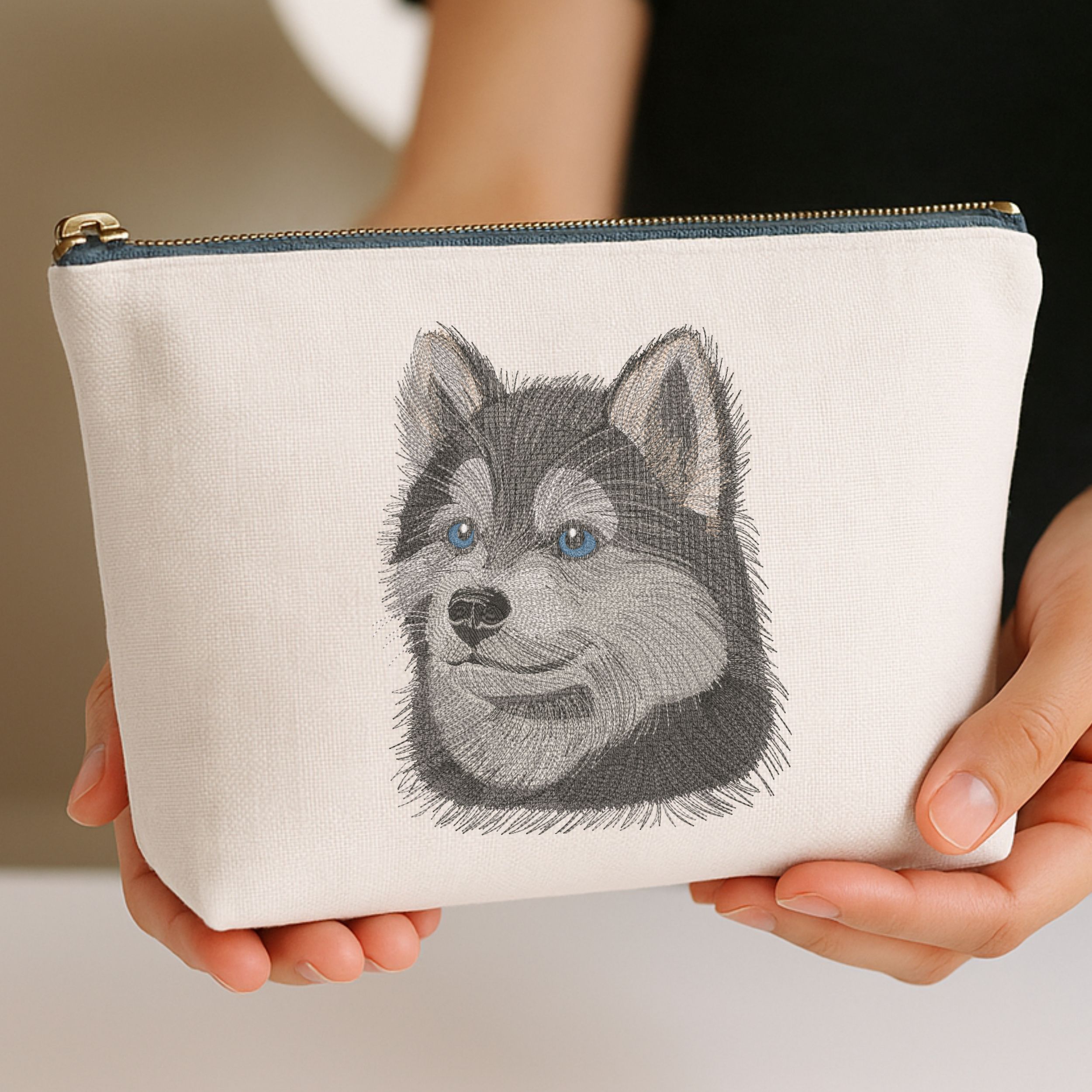 Realistic Face Fluffy Husky Puppy-10