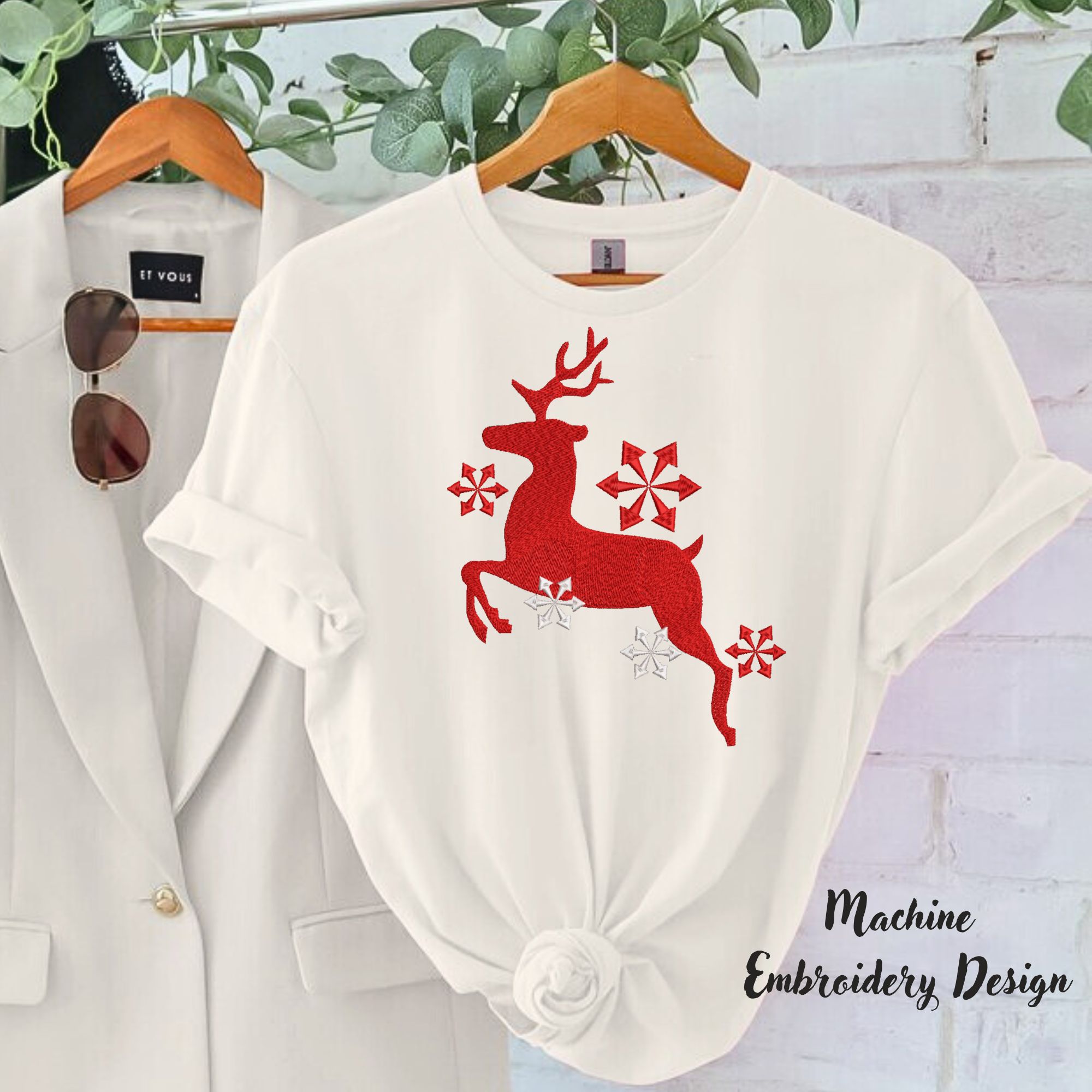 Christmas Deer and Snowflakes-9