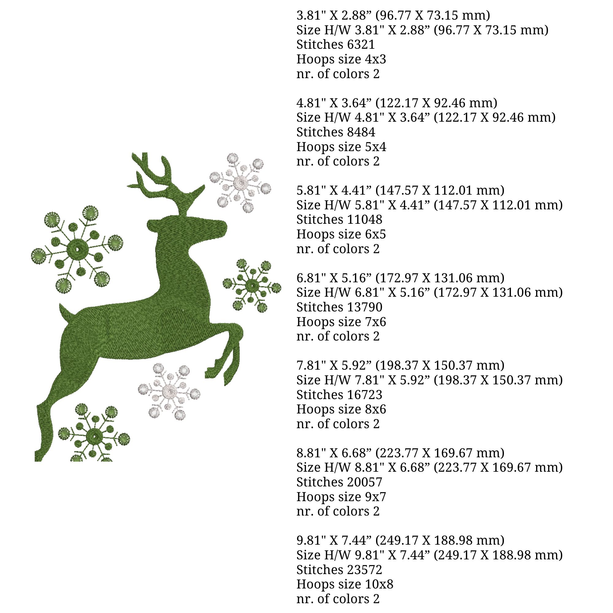 Christmas Deer and Snowflakes-4