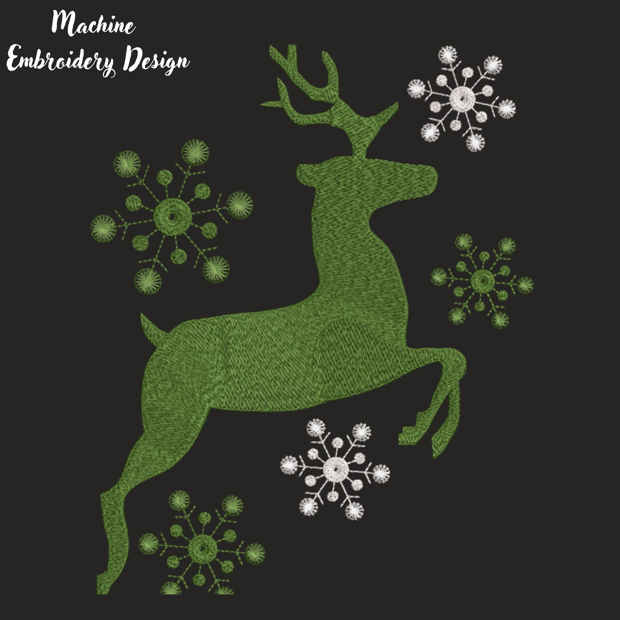 Christmas Deer and Snowflakes-5