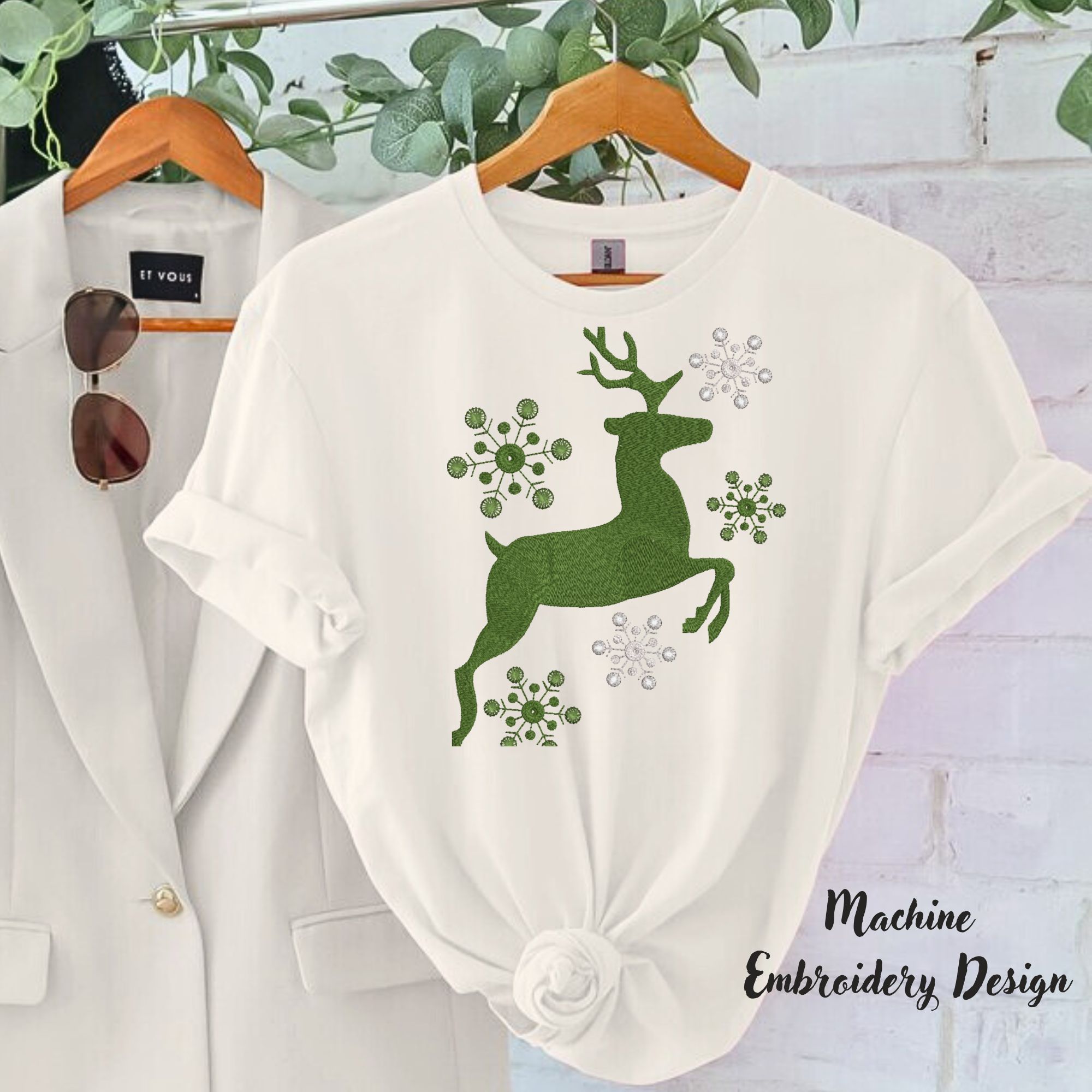 Christmas Deer and Snowflakes-9