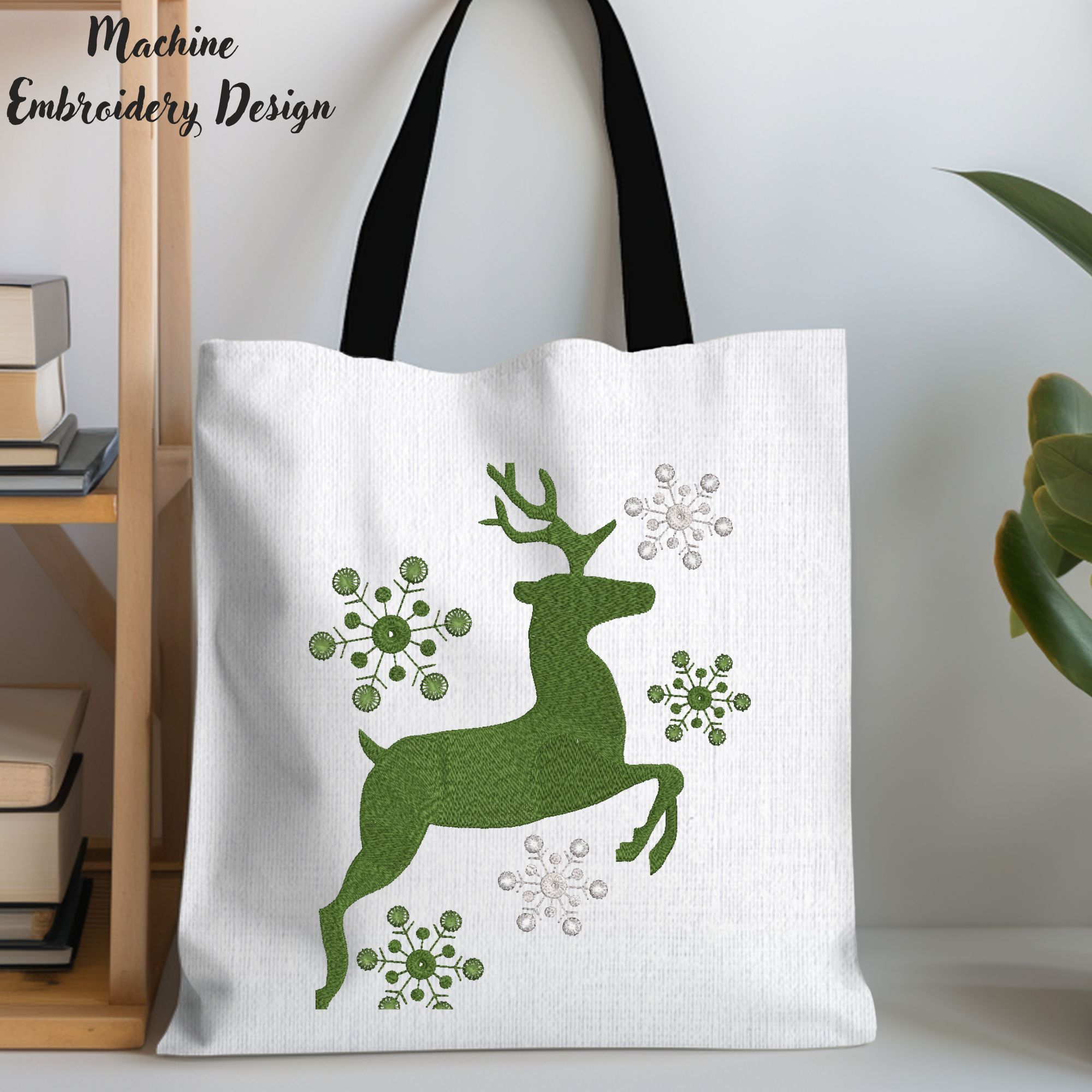 Christmas Deer and Snowflakes-10