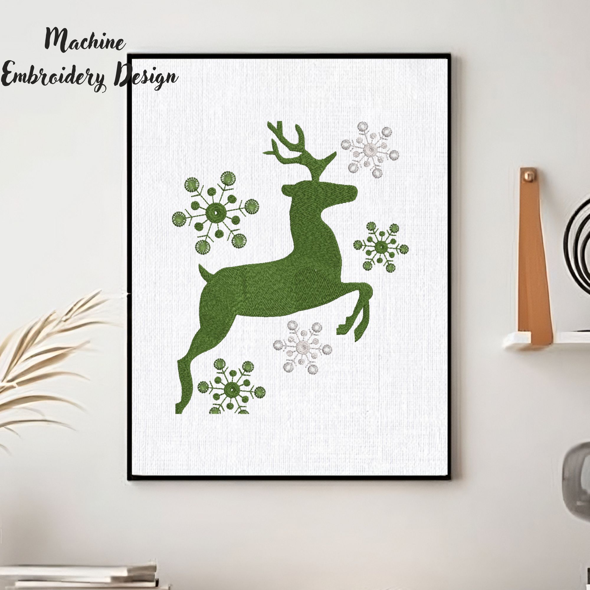 Christmas Deer and Snowflakes-11