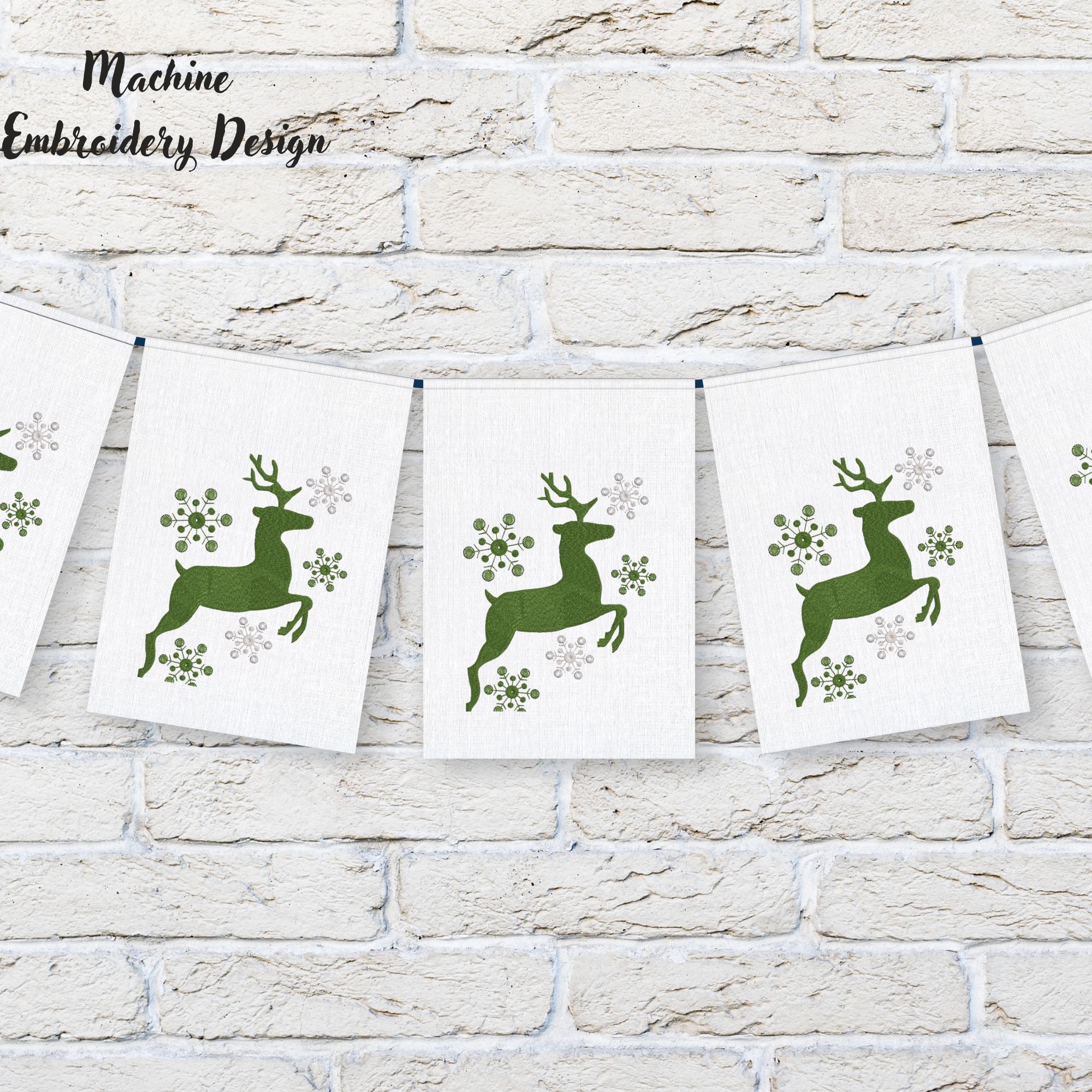 Christmas Deer and Snowflakes-12