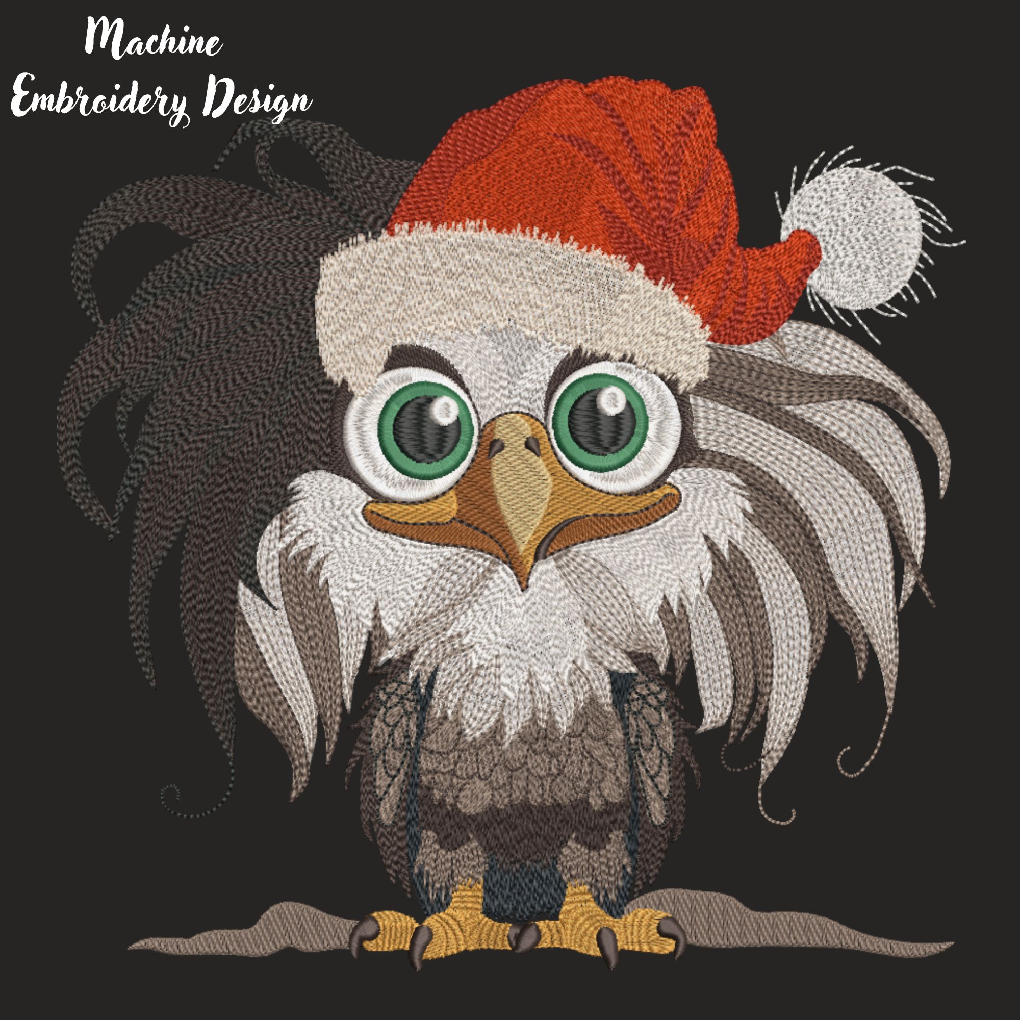 Christmas Eagle in Santa Hat-5