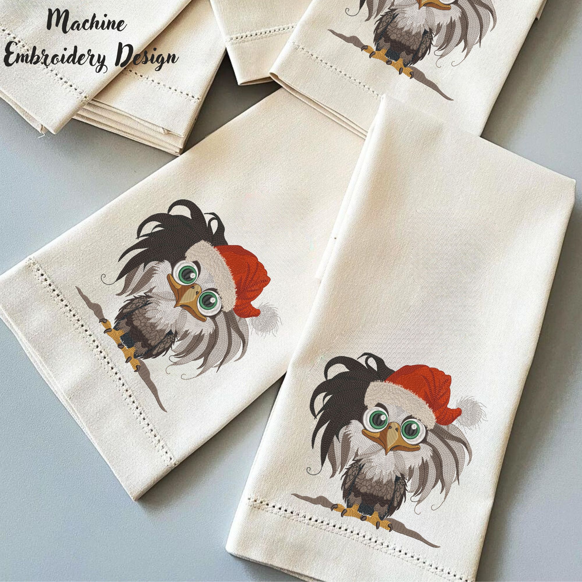 Christmas Eagle in Santa Hat-8