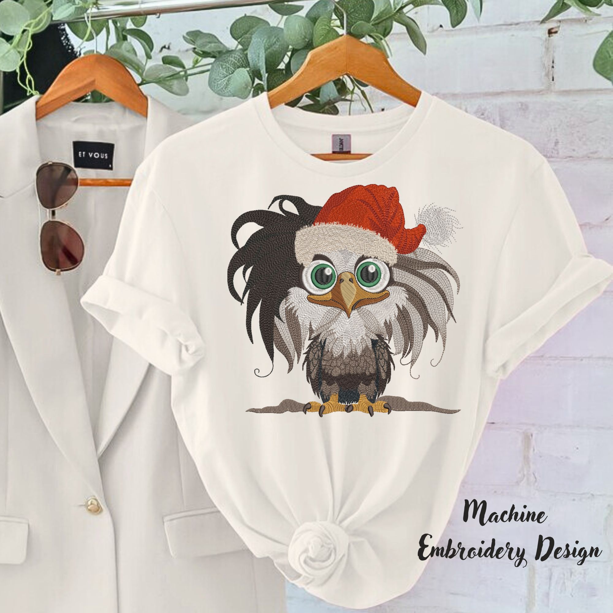 Christmas Eagle in Santa Hat-9