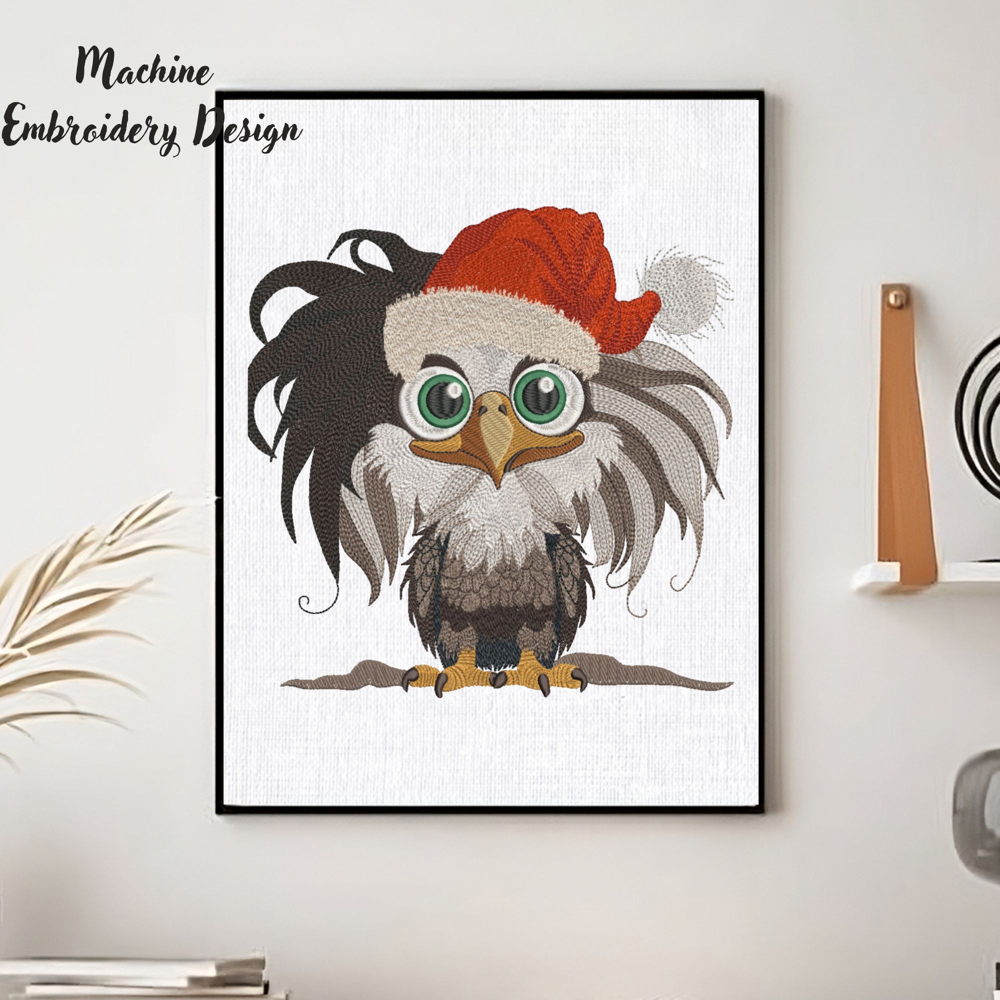 Christmas Eagle in Santa Hat-11