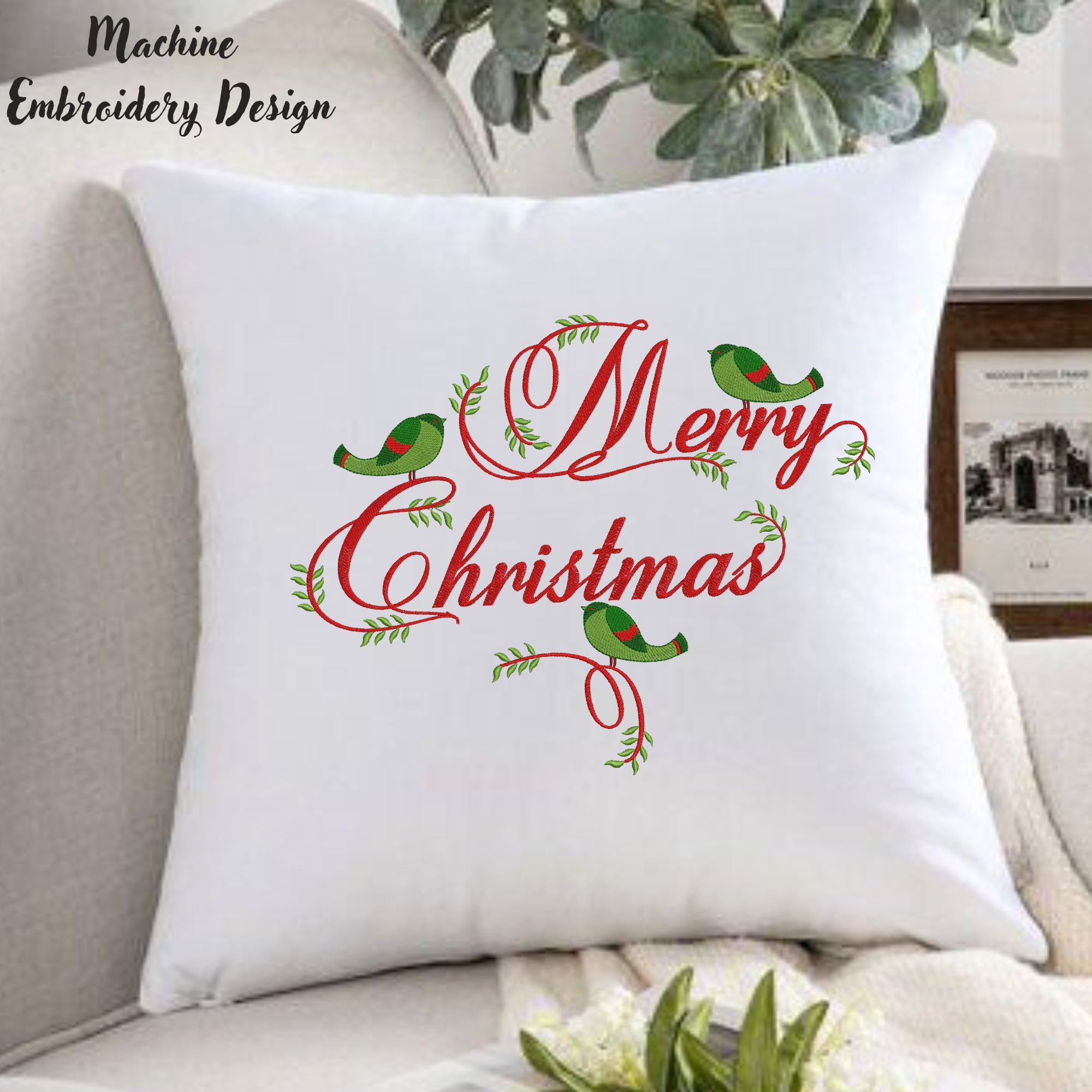Merry Christmas Birds and Leaves-6